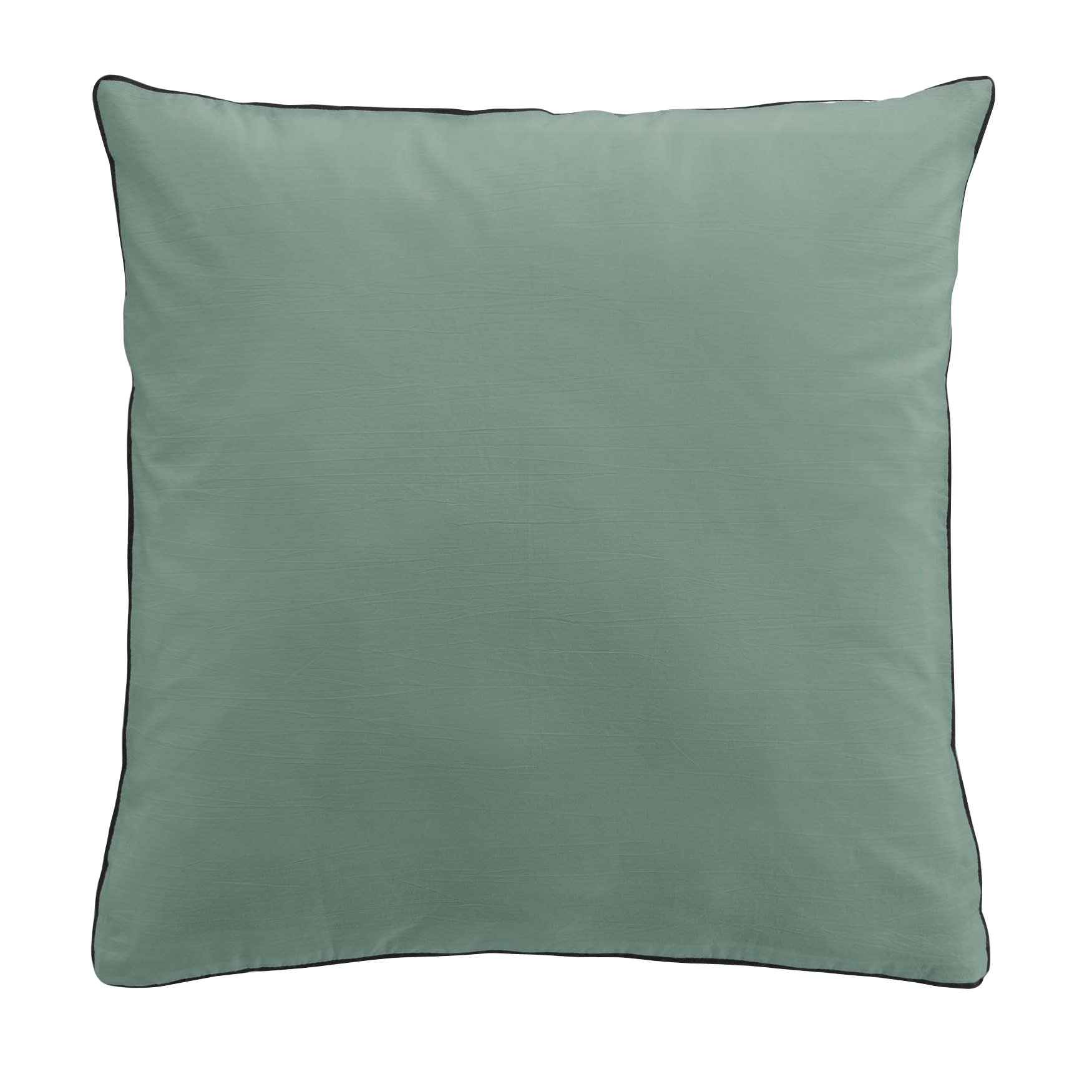 Housse de couette et deux taies coton lavé (260 cm) Linette Vert sauge 3