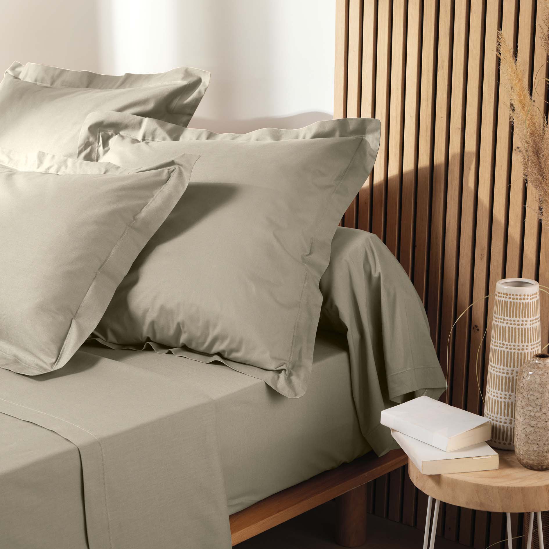 Drap plat coton bio (240 cm) Biolina Taupe 2