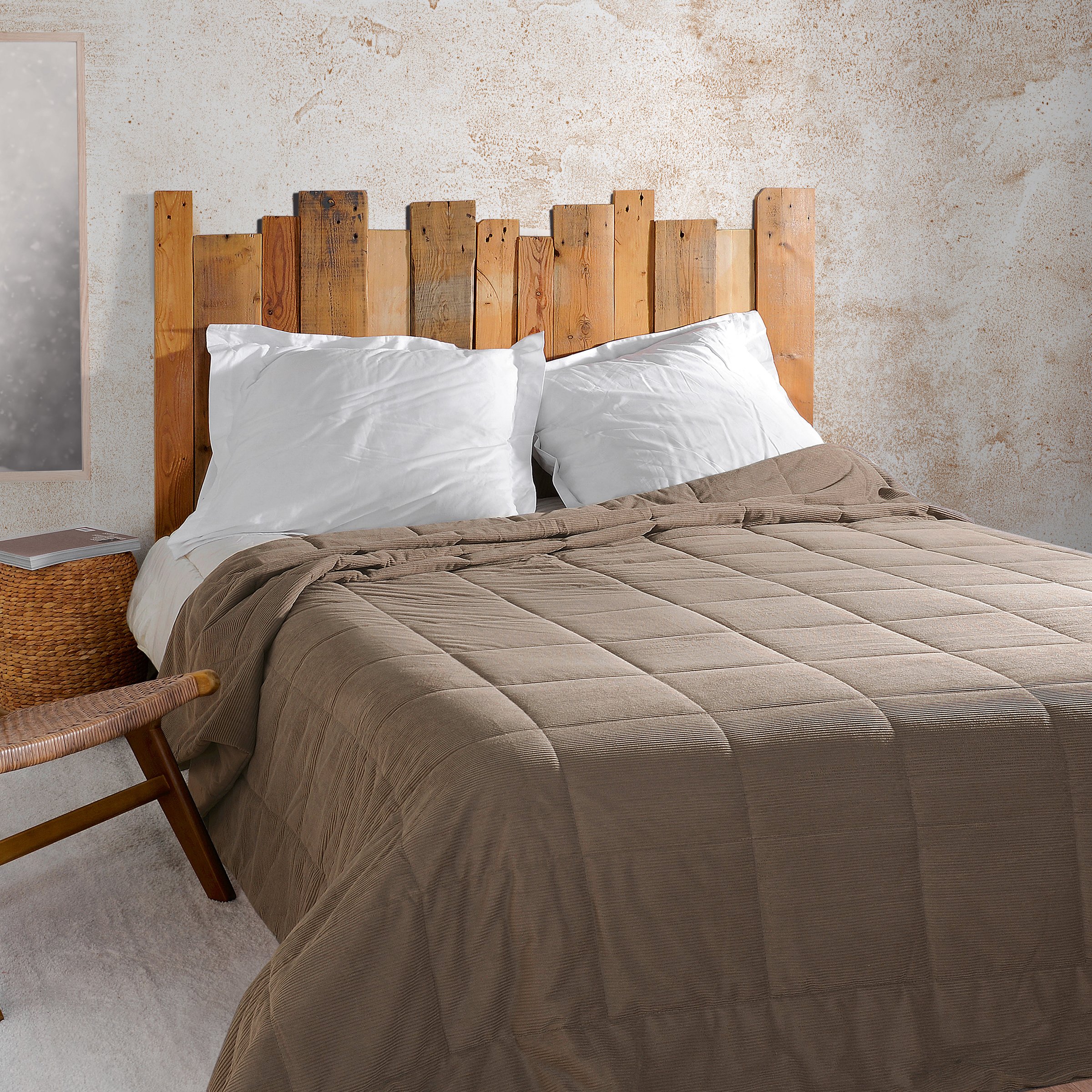 Couvre lit matelassé (250 x 260 cm) Vercors Taupe 1