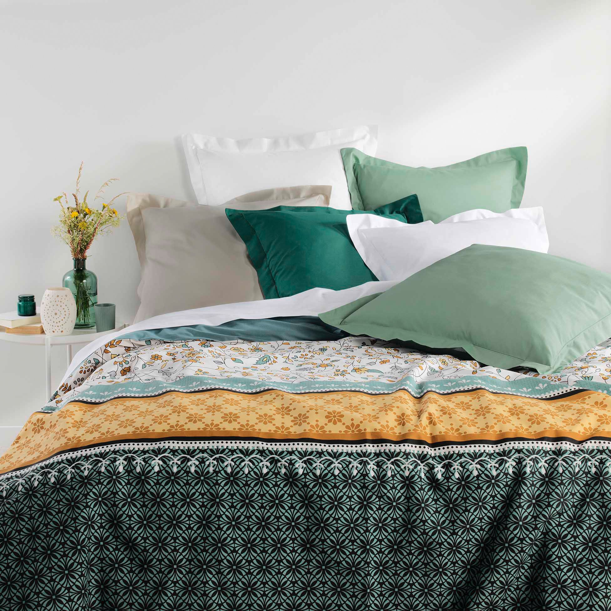 Drap housse coton bio (160 cm) Biolina Vert émeraude 4