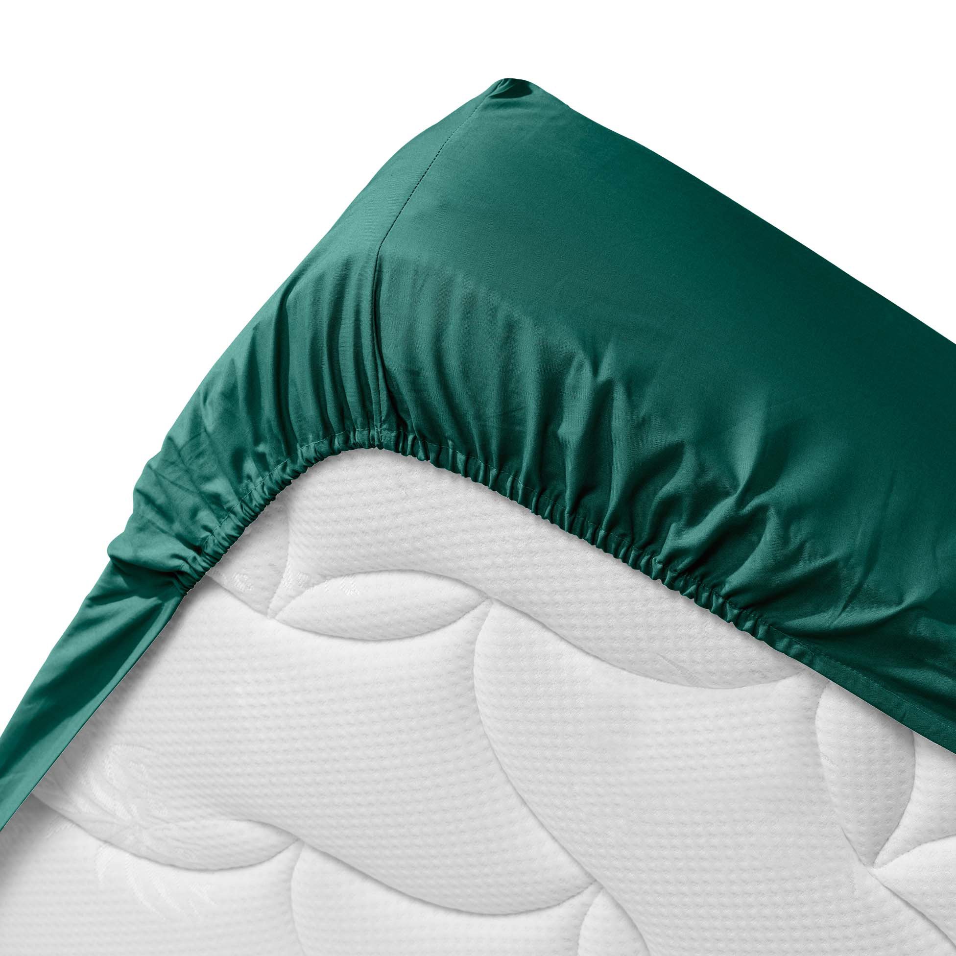 Drap housse coton bio (160 cm) Biolina Vert émeraude 5