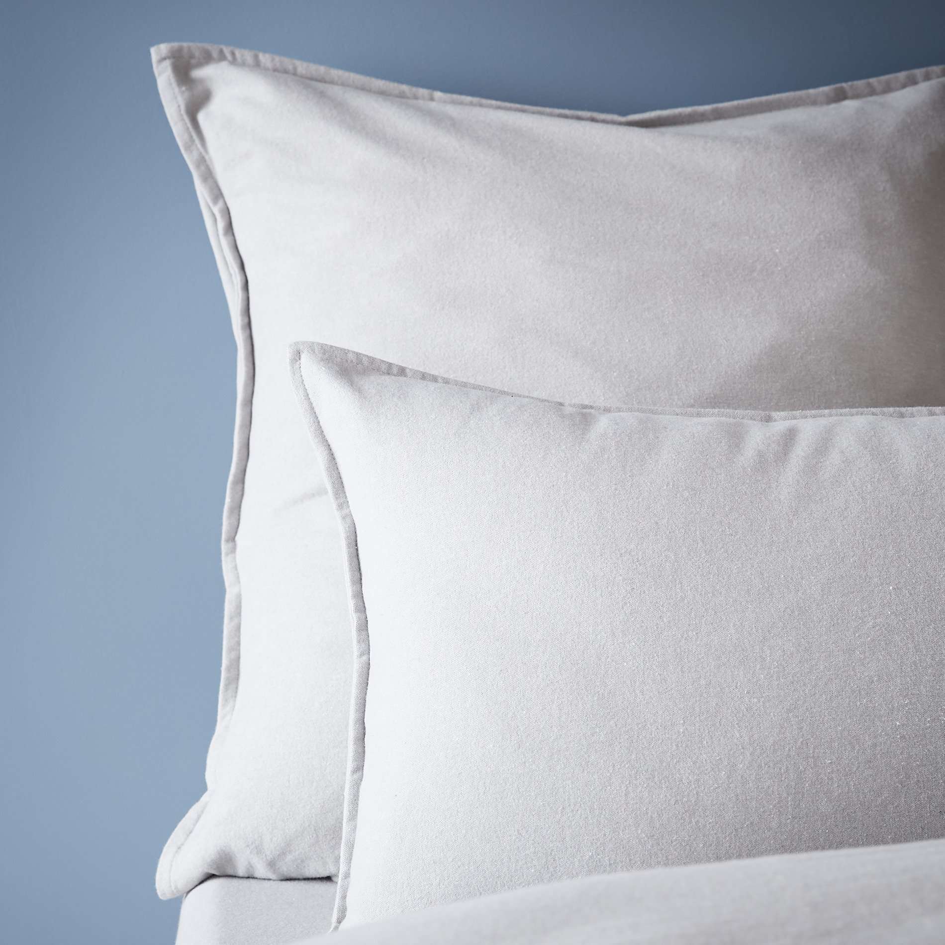 Taie d'oreiller rectangulaire flanelle de coton (70 cm) Théa Gris clair 2
