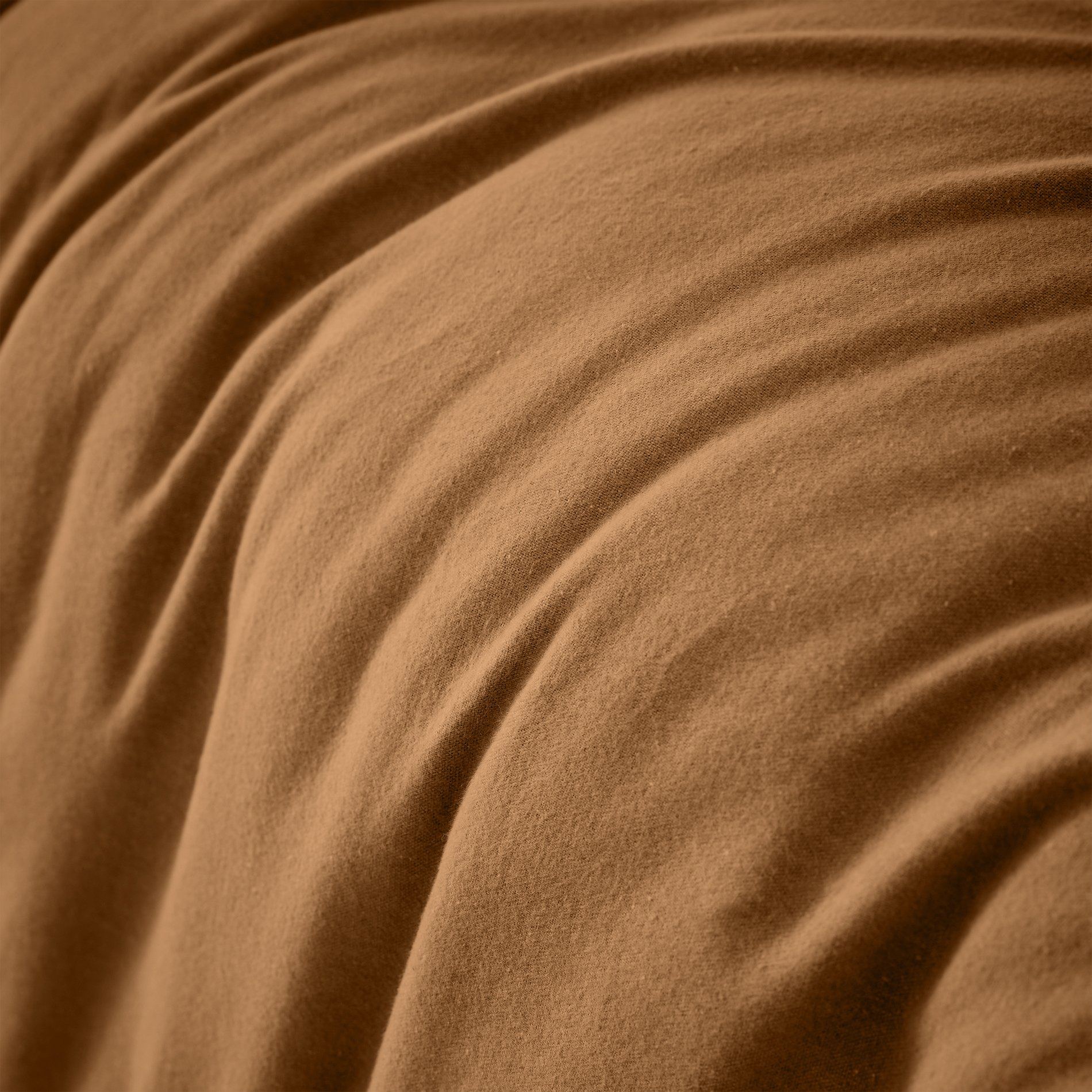 Housse de couette flanelle de coton (200 cm) Théa Camel 2