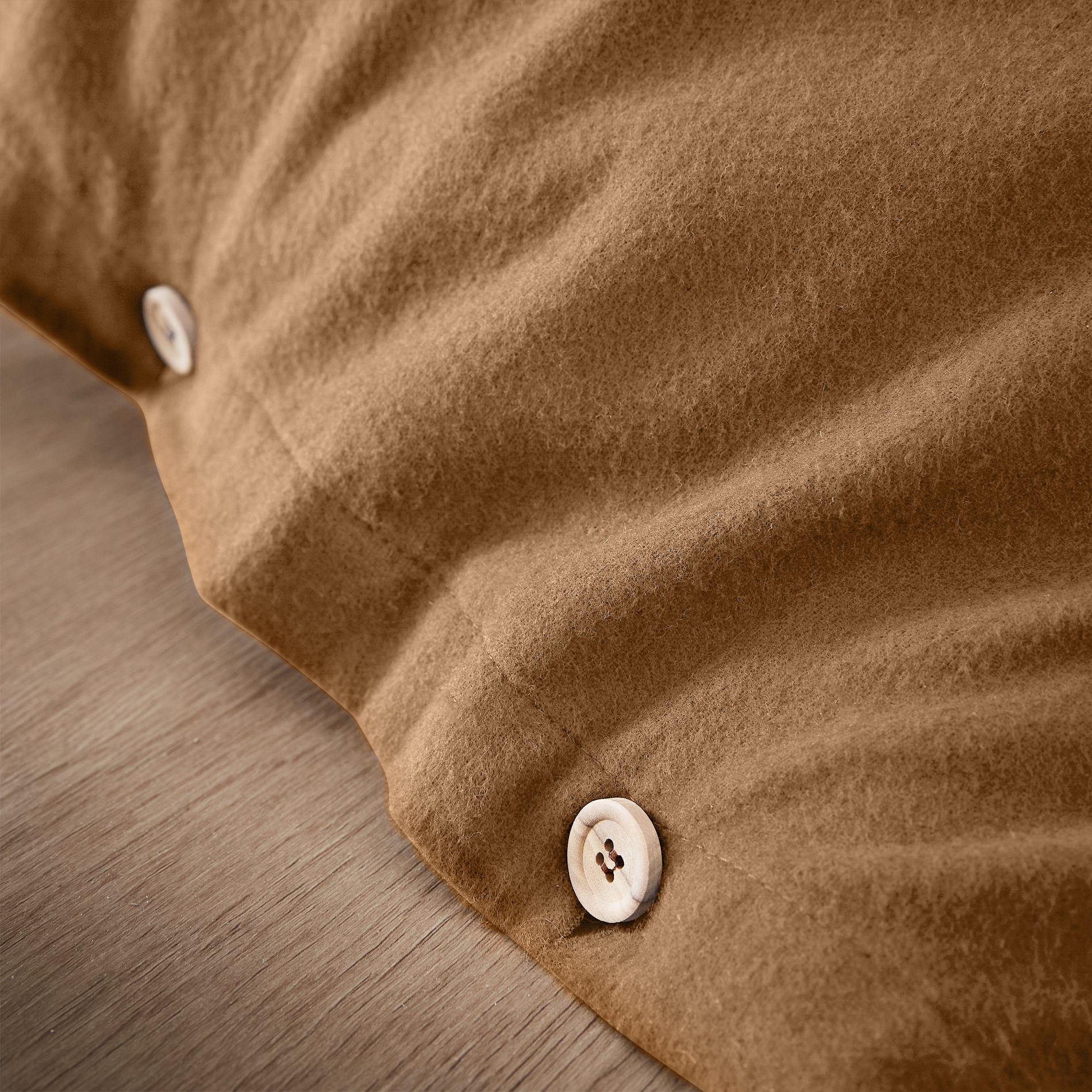 Housse de couette flanelle de coton (200 cm) Théa Camel 3