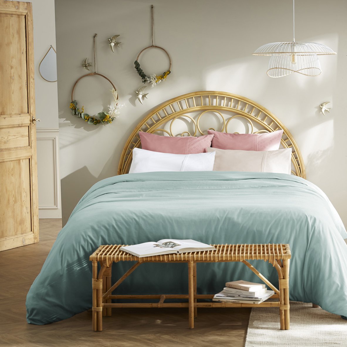 Taie d'oreiller dentelle rectangulaire coton (L70 cm) Jeanne Beige pampa 3