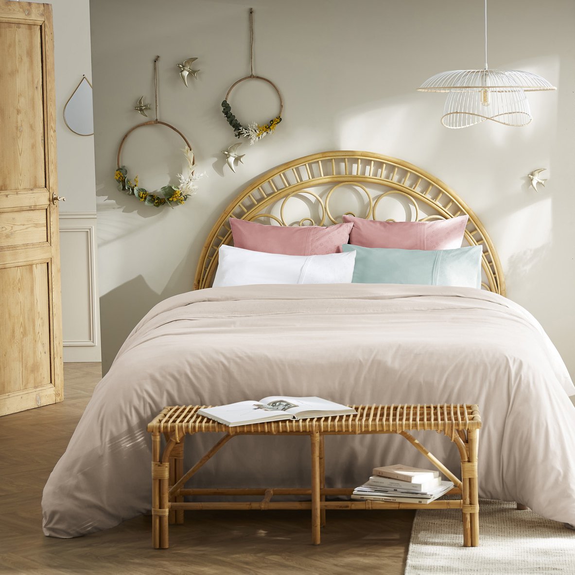 Housse de couette dentelle coton (240 cm) Jeanne Blanche 4