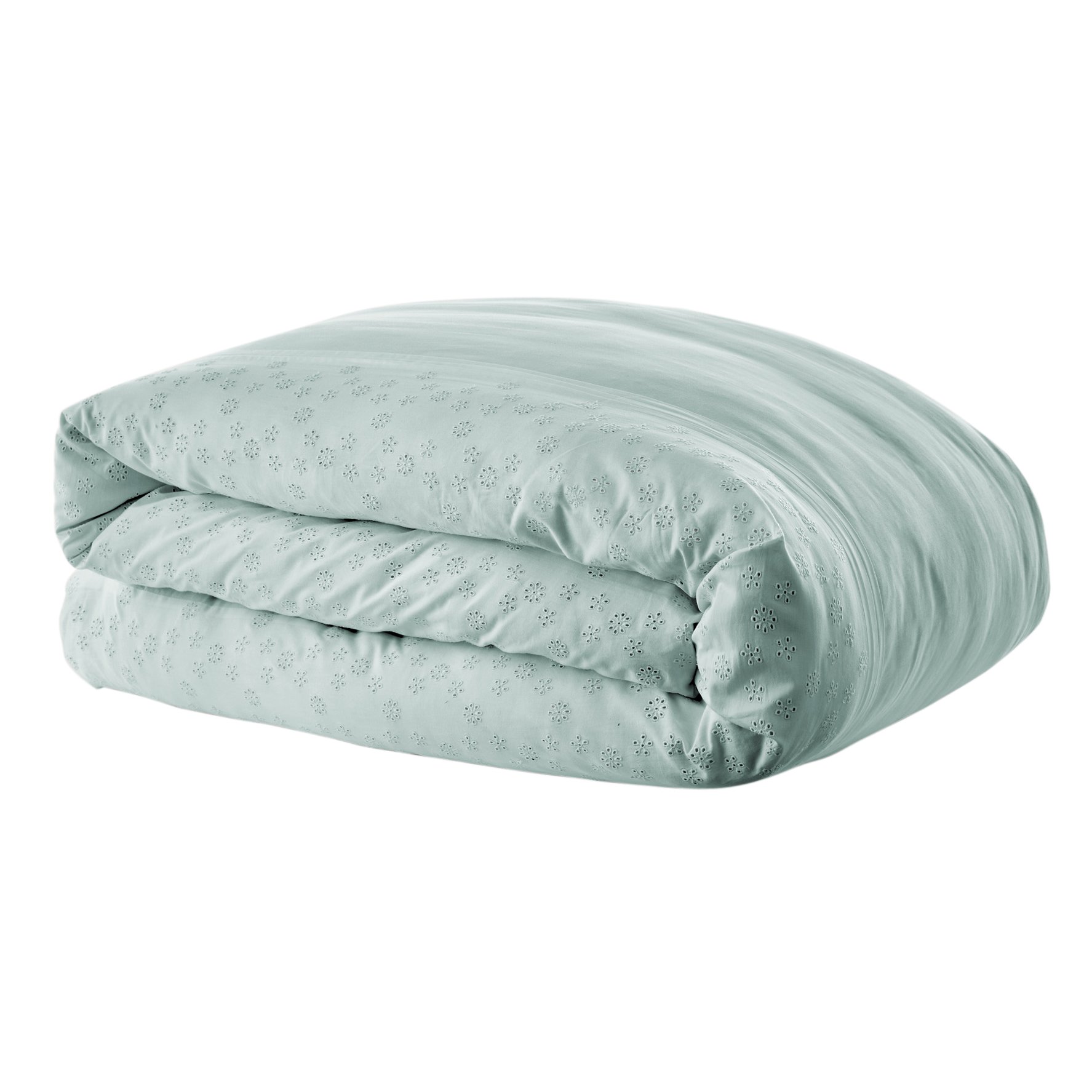 Housse de couette dentelle coton (260 cm) Jeanne Bleu clair 3