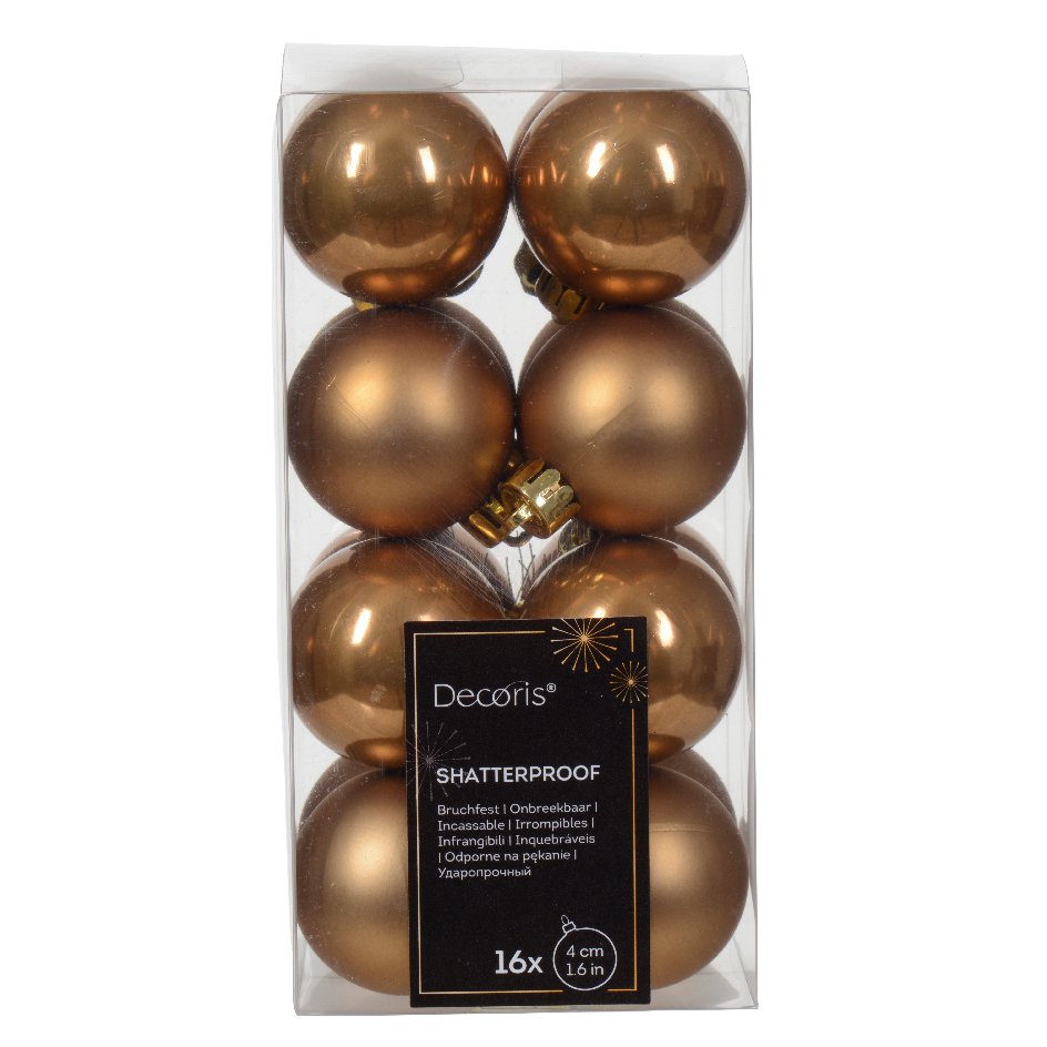 Lot de 16 boules de Noël (D40 mm) Alpine Brun gingembre 1
