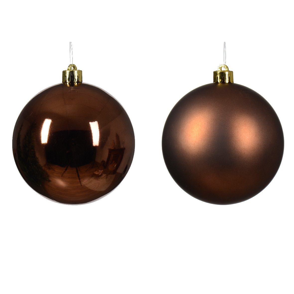 Lot de 4 boules de Noël (D100 mm) Alpine Brun café 2