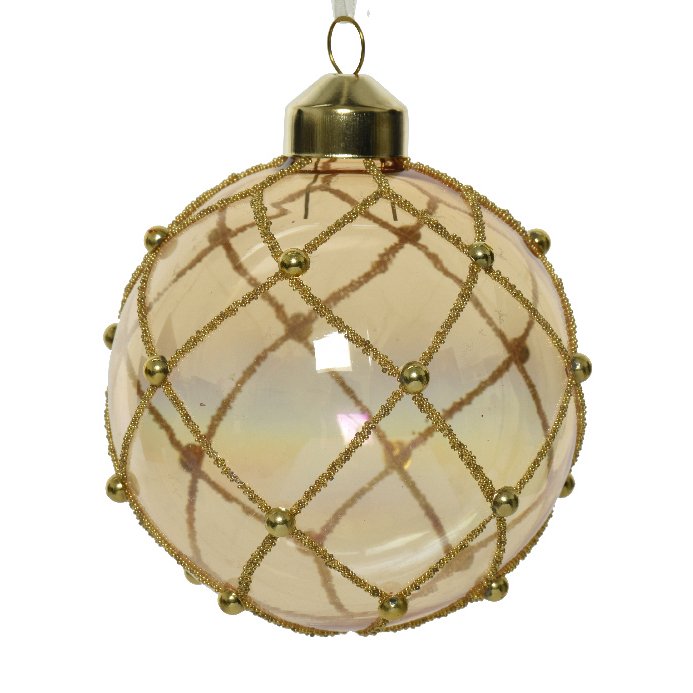 Lot de 3 boules de Noël (D80 mm) en verre Clali Perle 1