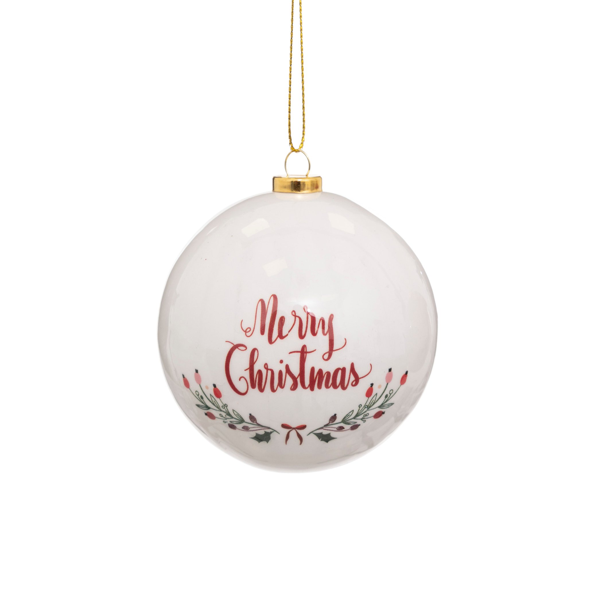 Lot de 9 boules de Noël (D75 mm) Merry Christmas Rouge 2