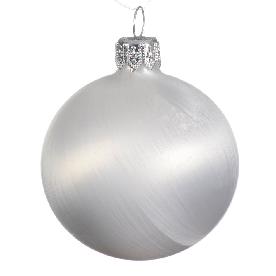 Lot de 4 boules de Noël en verre (D100 mm) Arctique mates Blanc givré   1