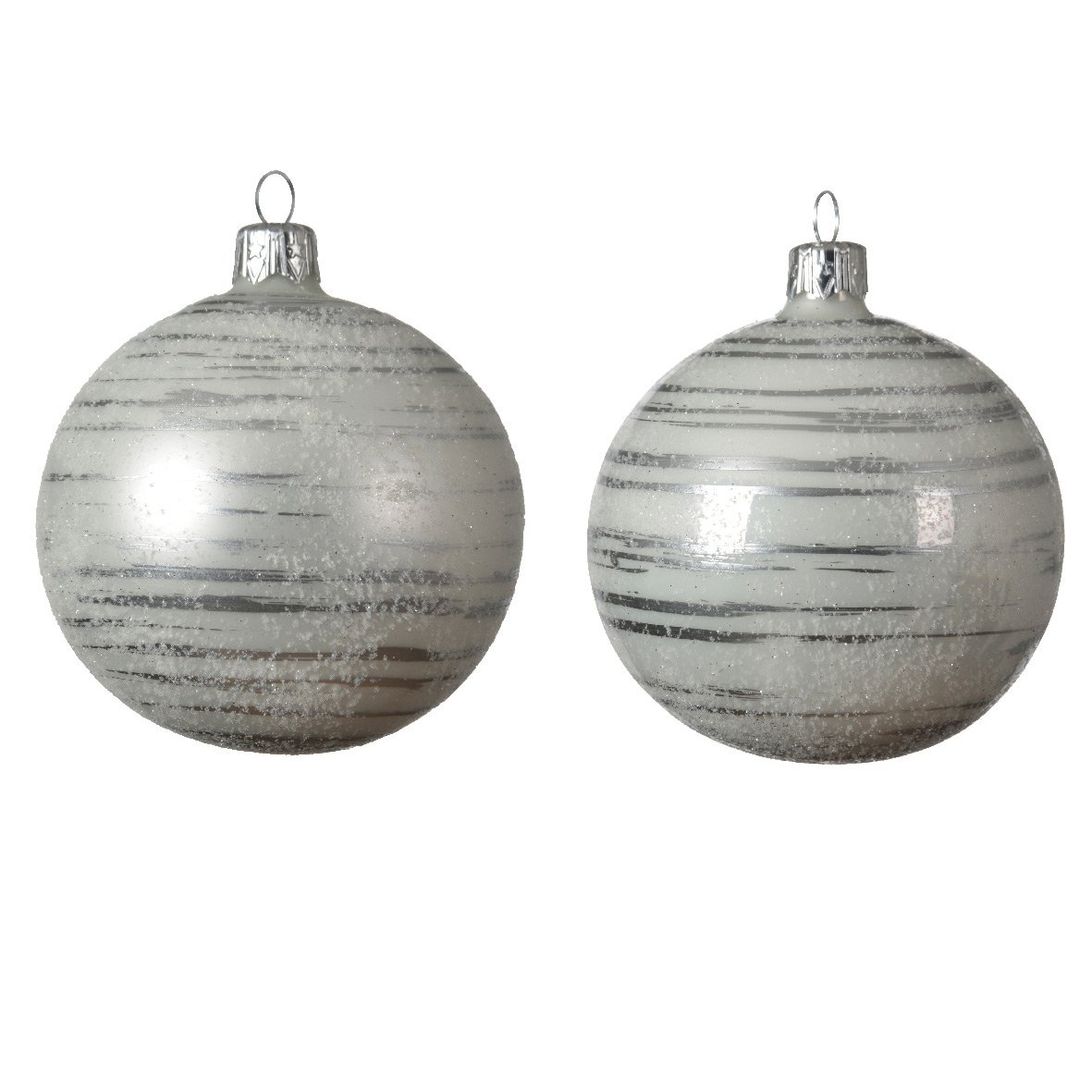 Lot de 6 boules de Noël en verre (D80 mm) Rya Blanc  1