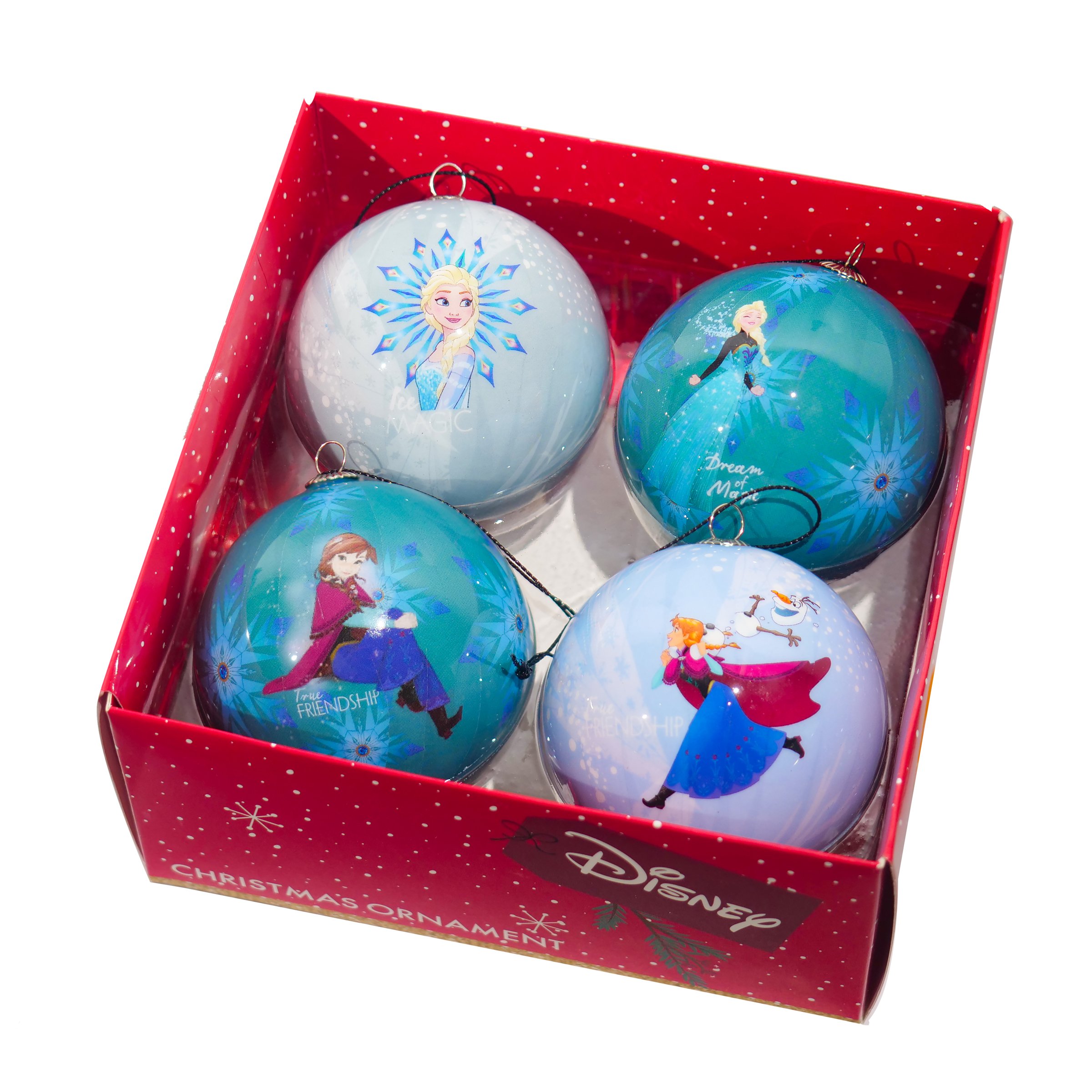 Coffret de 4 boules de Noël (D75 mm) DIsney la Reine des Neiges Bleu 1