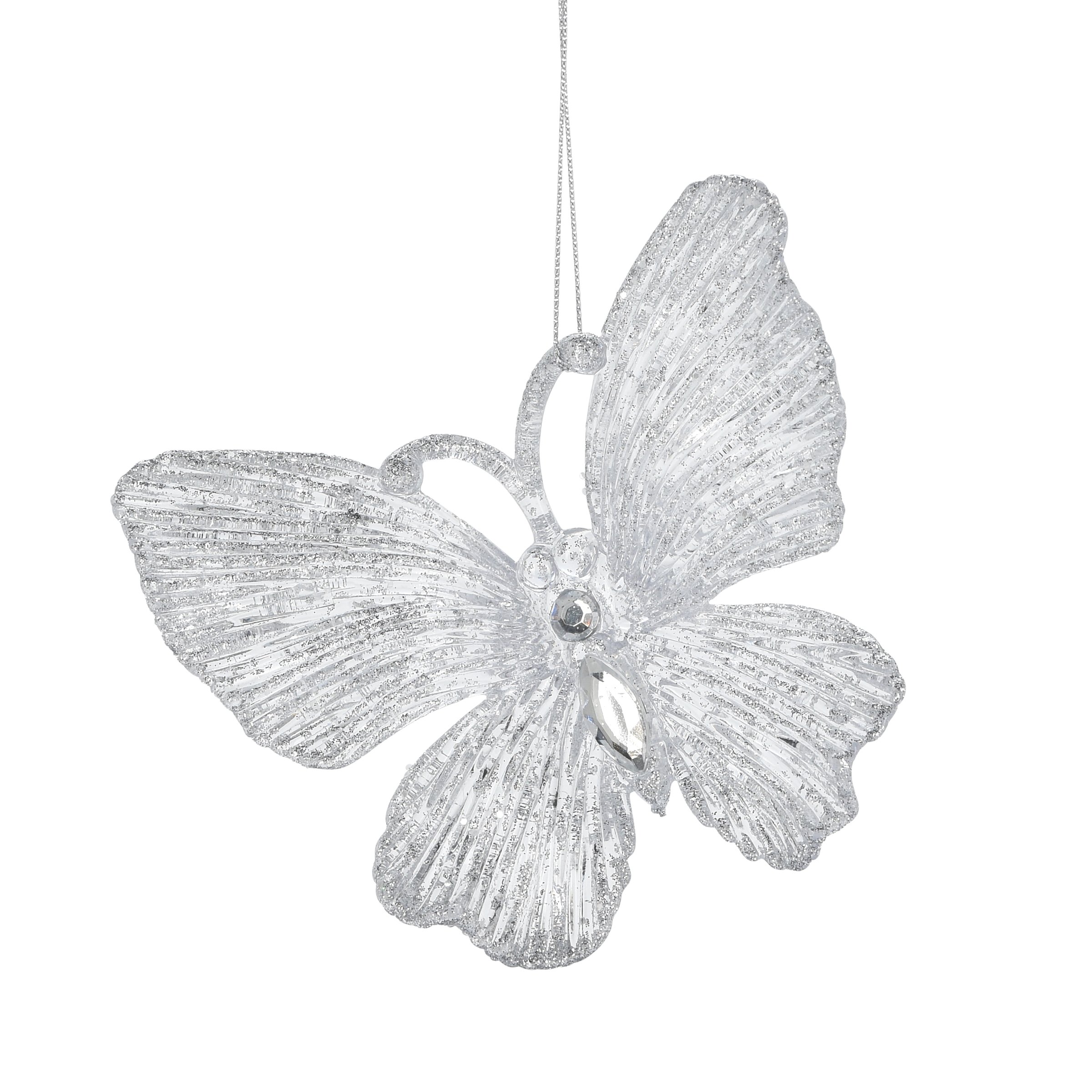 Lot de 2 papillons Souy pailletés Argent 1