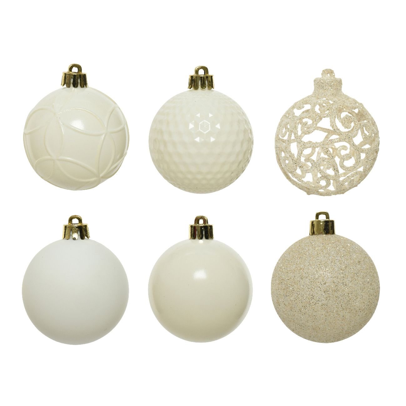 Lot de 37 boules de Noël (D60 mm) Alpine mix Blanc laine 2