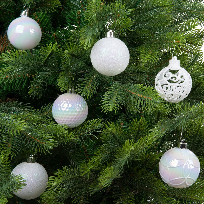 Lot de 37 boules de Noël (D60 mm) Alpine mix Blanc irisé 2