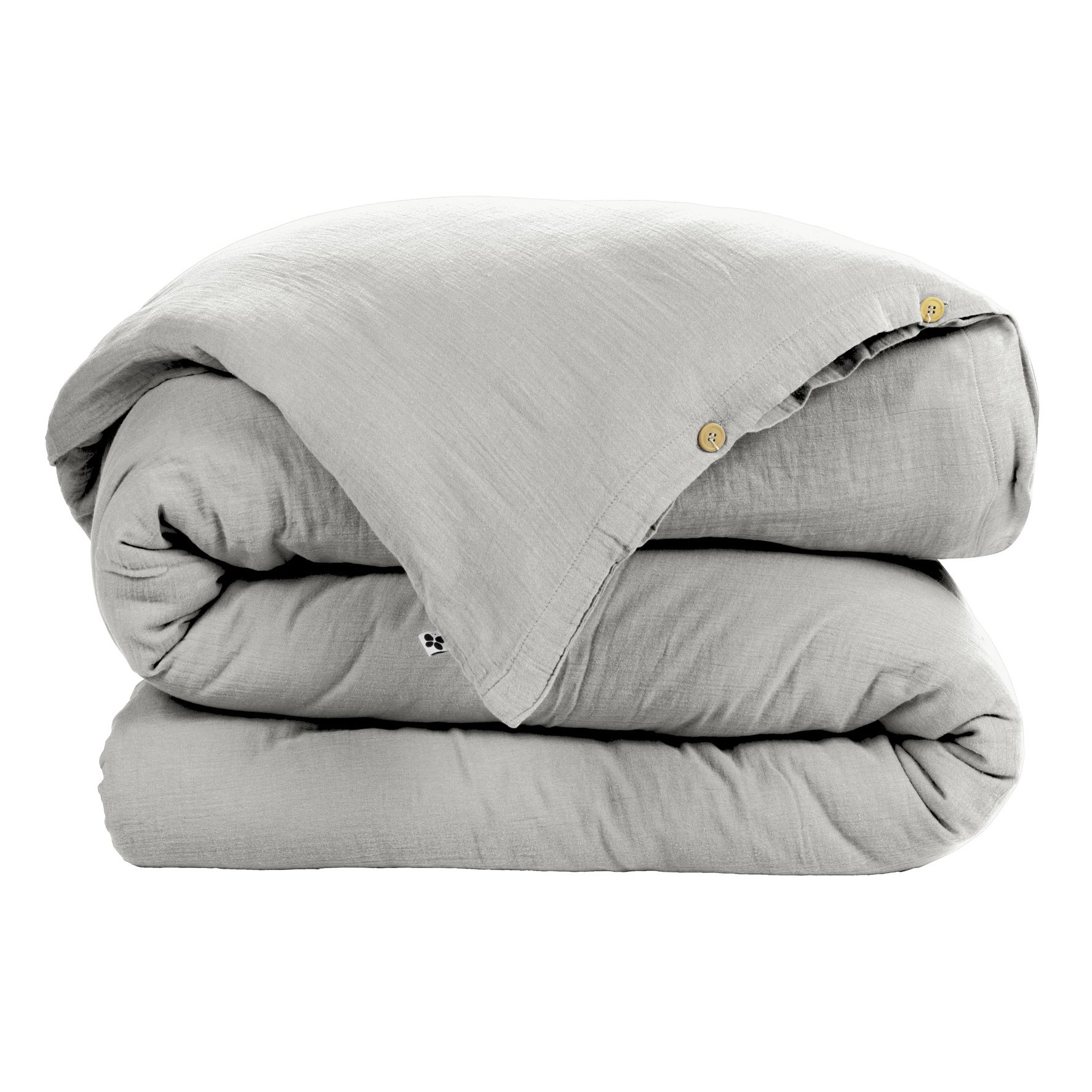 Housse de couette gaze de coton (280 cm) Gaïa Gris nuage 2