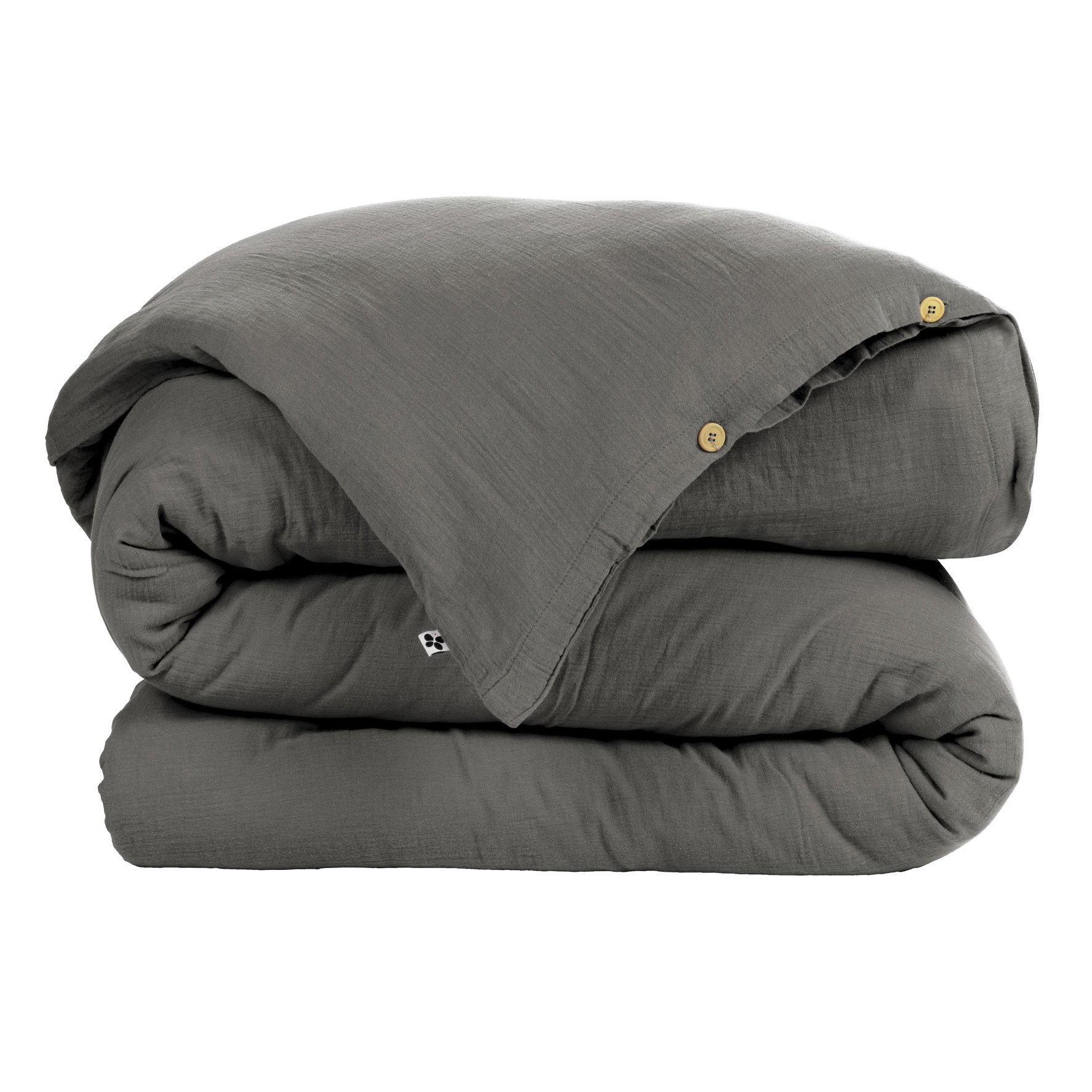 Housse de couette gaze de coton (140 cm) Gaïa Gris granit 2