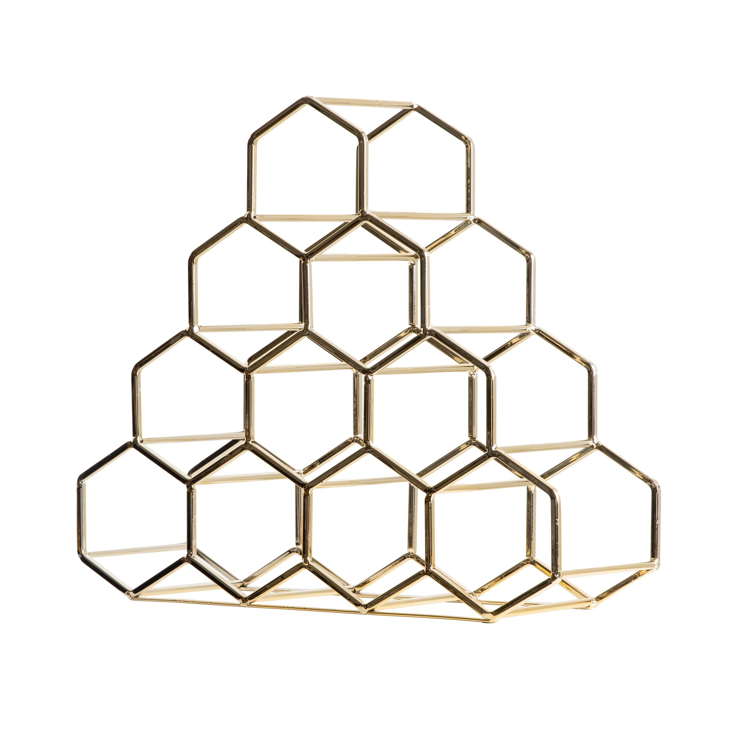 Range-bouteilles métal pyramide (H38 cm) Malo Or 2