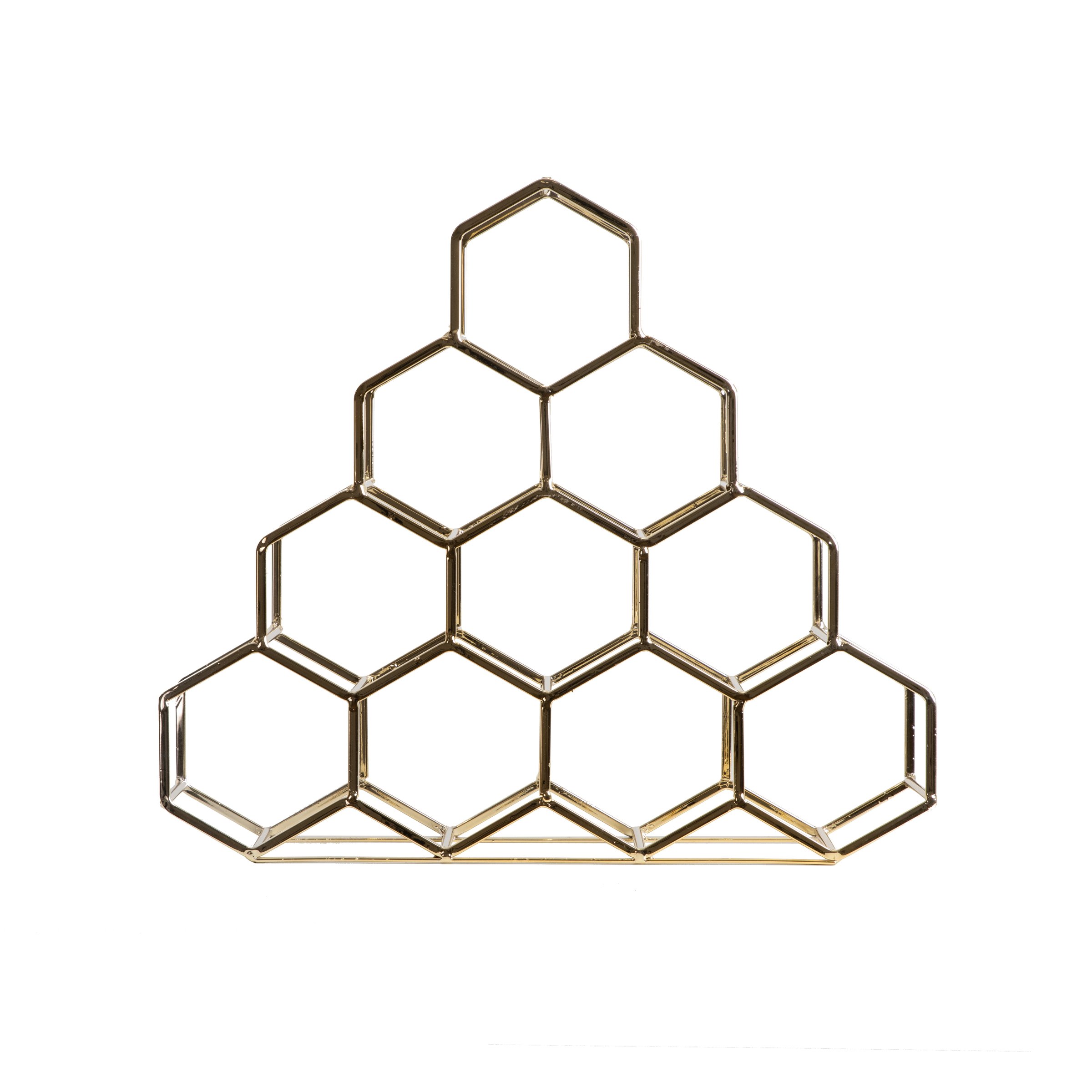 Range-bouteilles métal pyramide (H38 cm) Malo Or 3