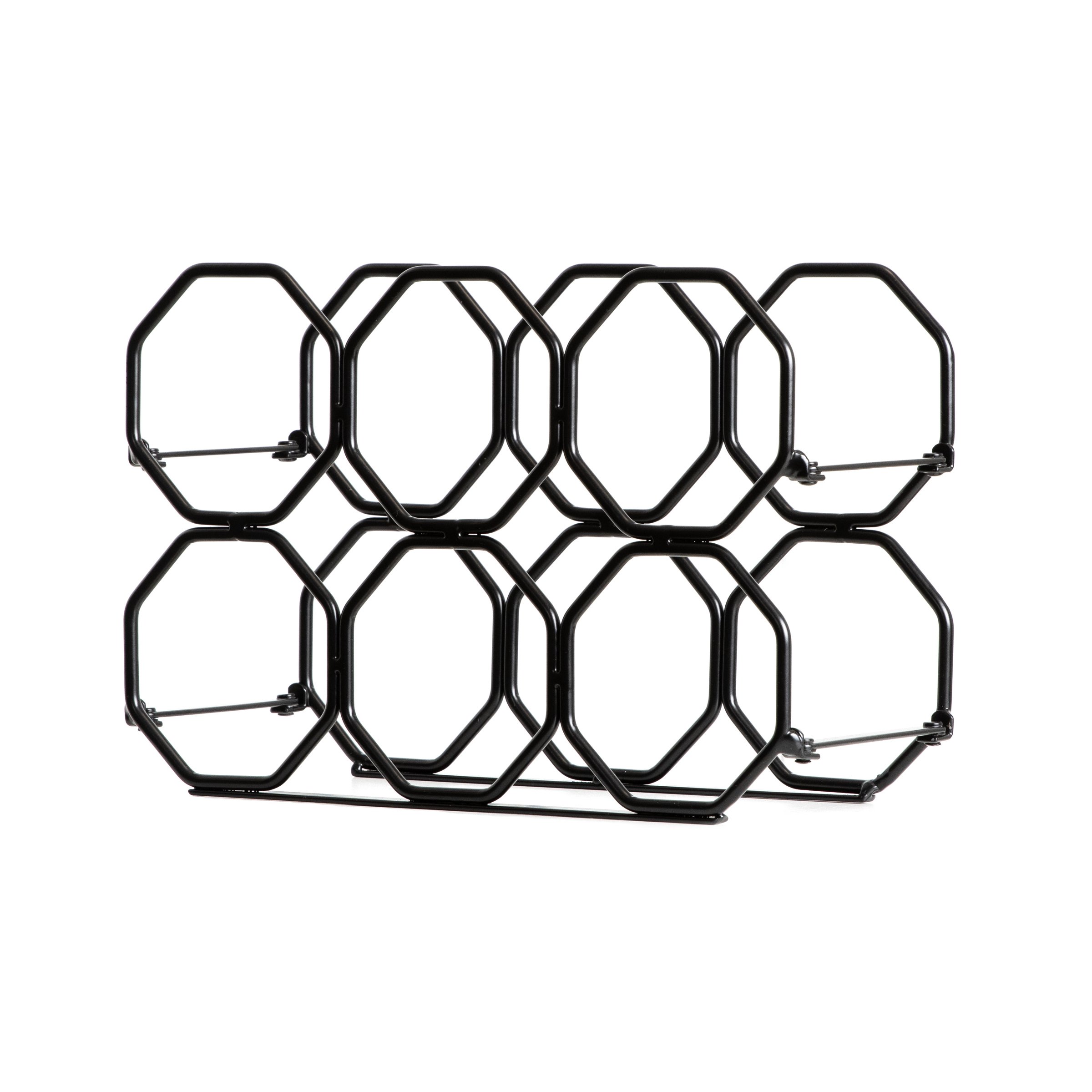 Range-bouteilles métal pliable (H22 cm) Elio Noir 2