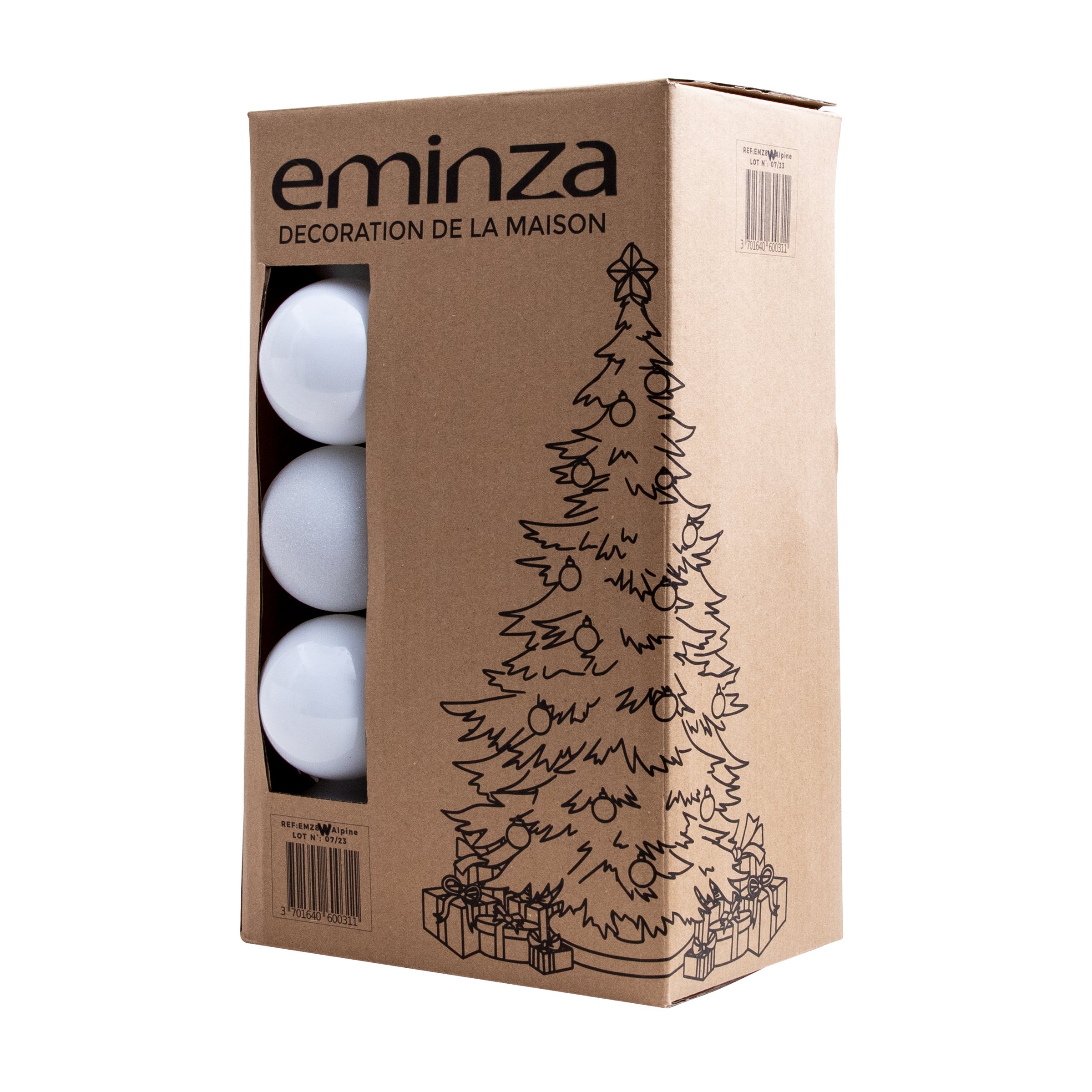 Lot de 30 boules de Noël (D80 mm) New Alpine Blanc 2