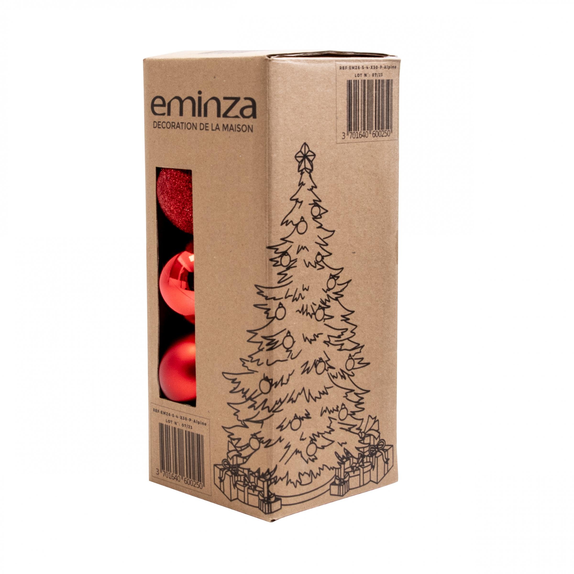 Lot de 30 boules de Noël assorties New Alpine Rouge 5