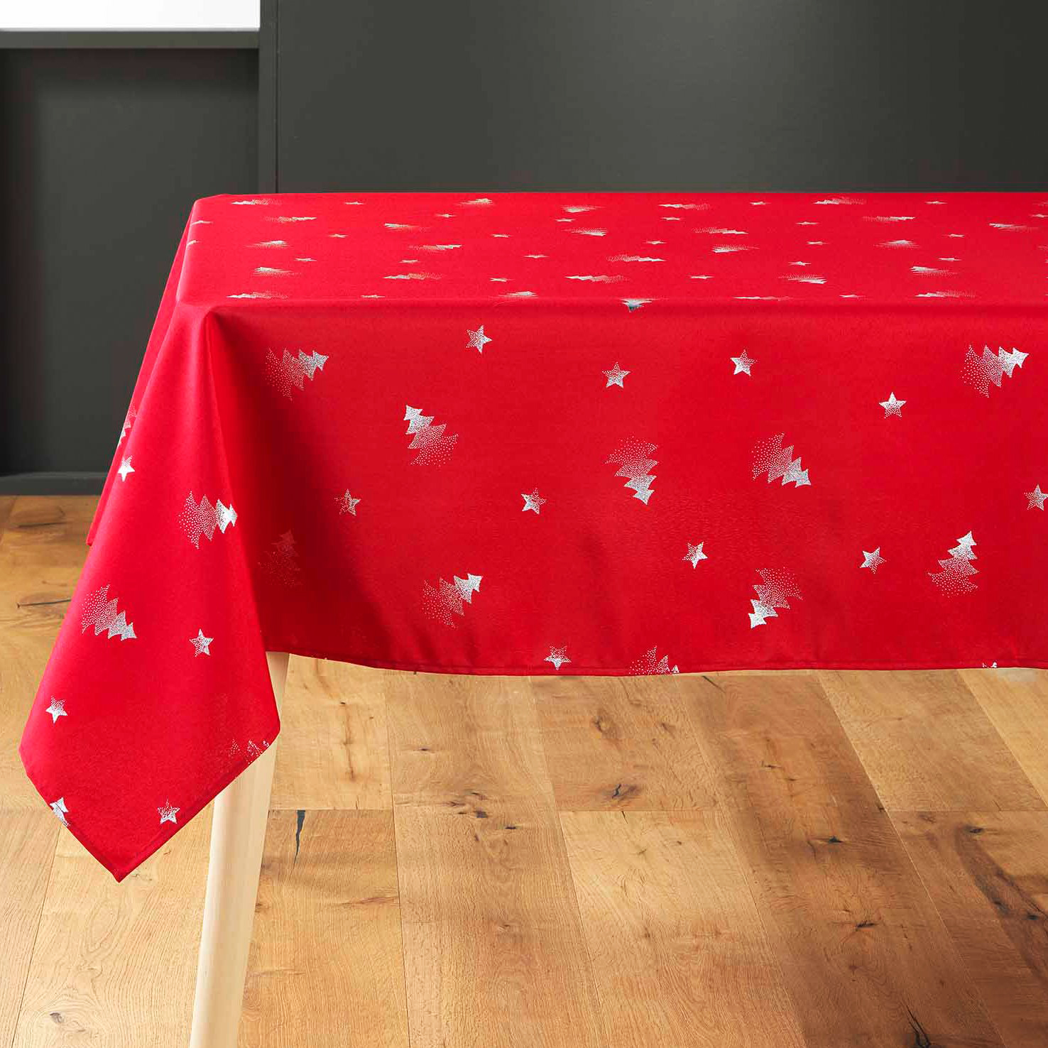 Nappe rectangulaire (L240 cm) Sapin métallisé Rouge 3