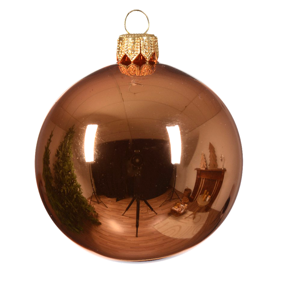 Lot de 6 boules de Noël en verre (D80 mm) Arctique brillantes Rouge cuivré  1
