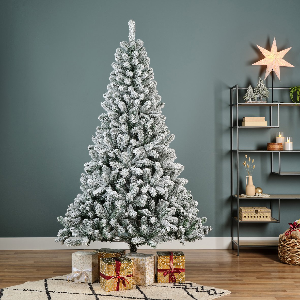 Sapin artificiel de Noël King H240 cm Vert enneigé 1