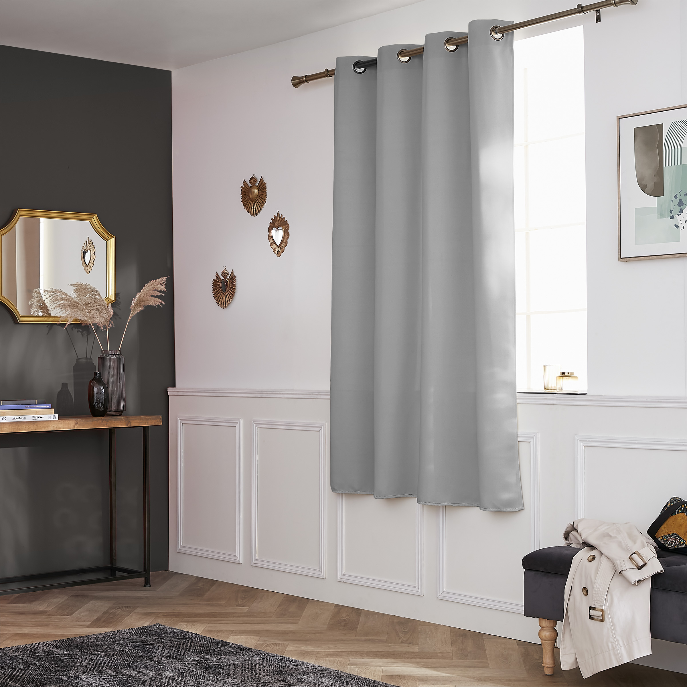 Rideau obscurcissant (140 x 180 cm) Dark Gris clair