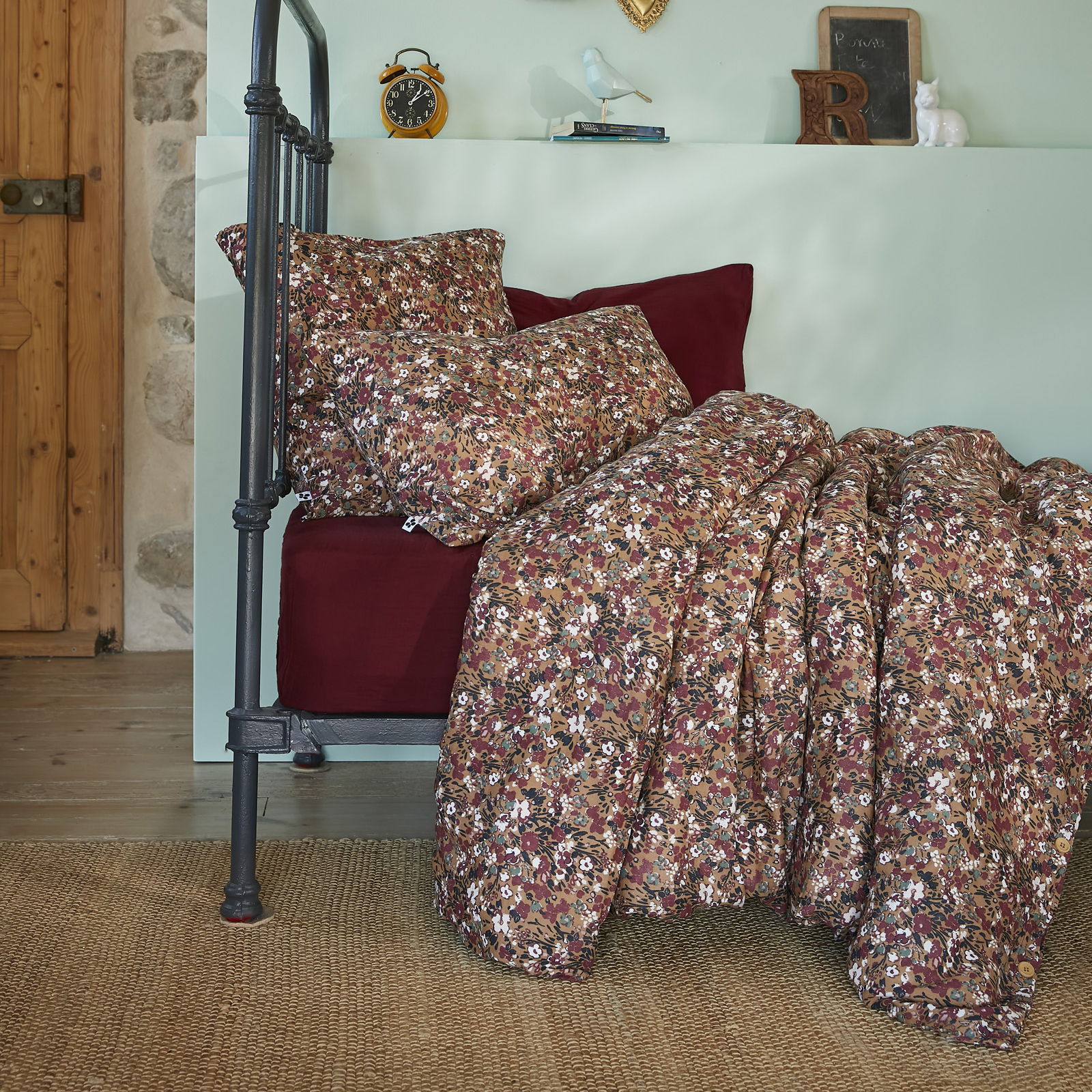 Housse de couette gaze de coton (140 cm) Constance Camel