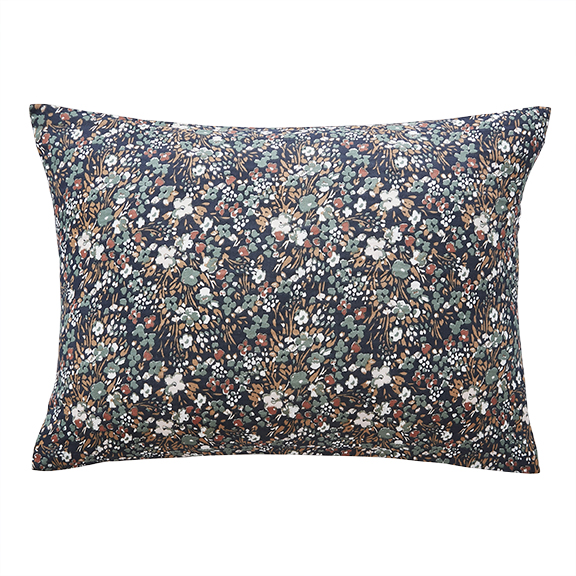 Taie d'oreiller rectangulaire gaze de coton (70 cm) Constance Bleu nuit