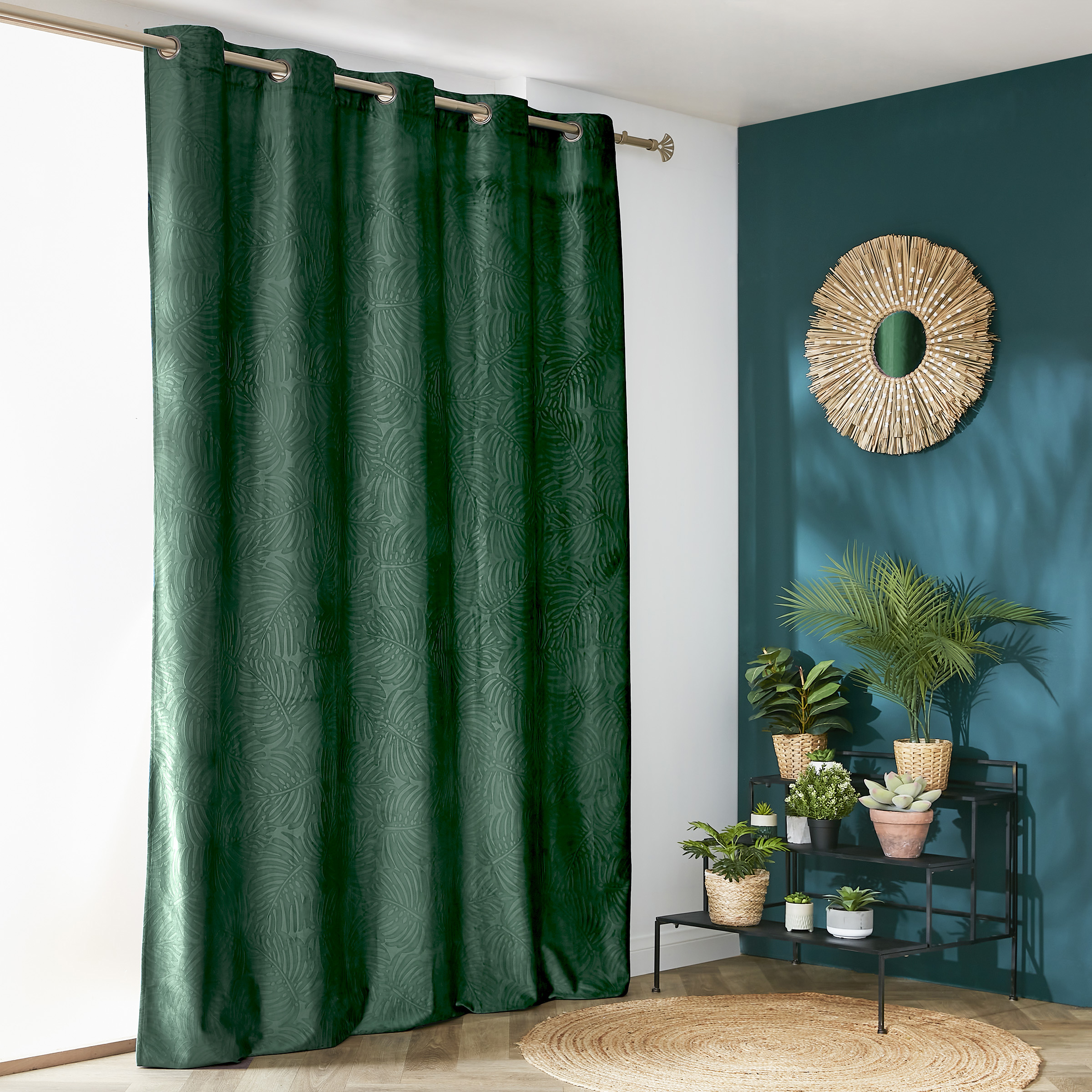Rideau occultant velours (180 x 260 cm) Fern Vert sapin