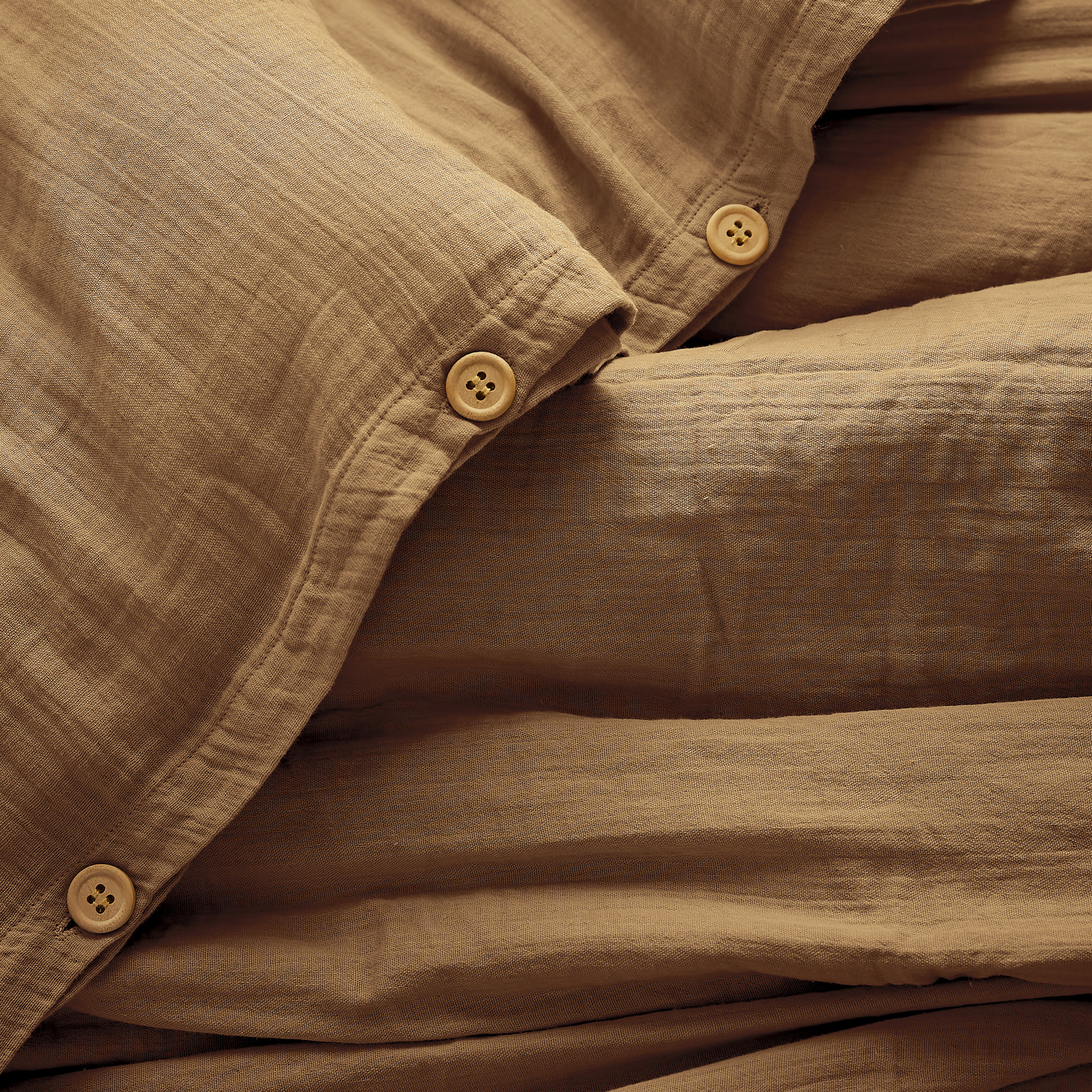 Housse de couette gaze de coton (140 cm) Gaïa Camel 2