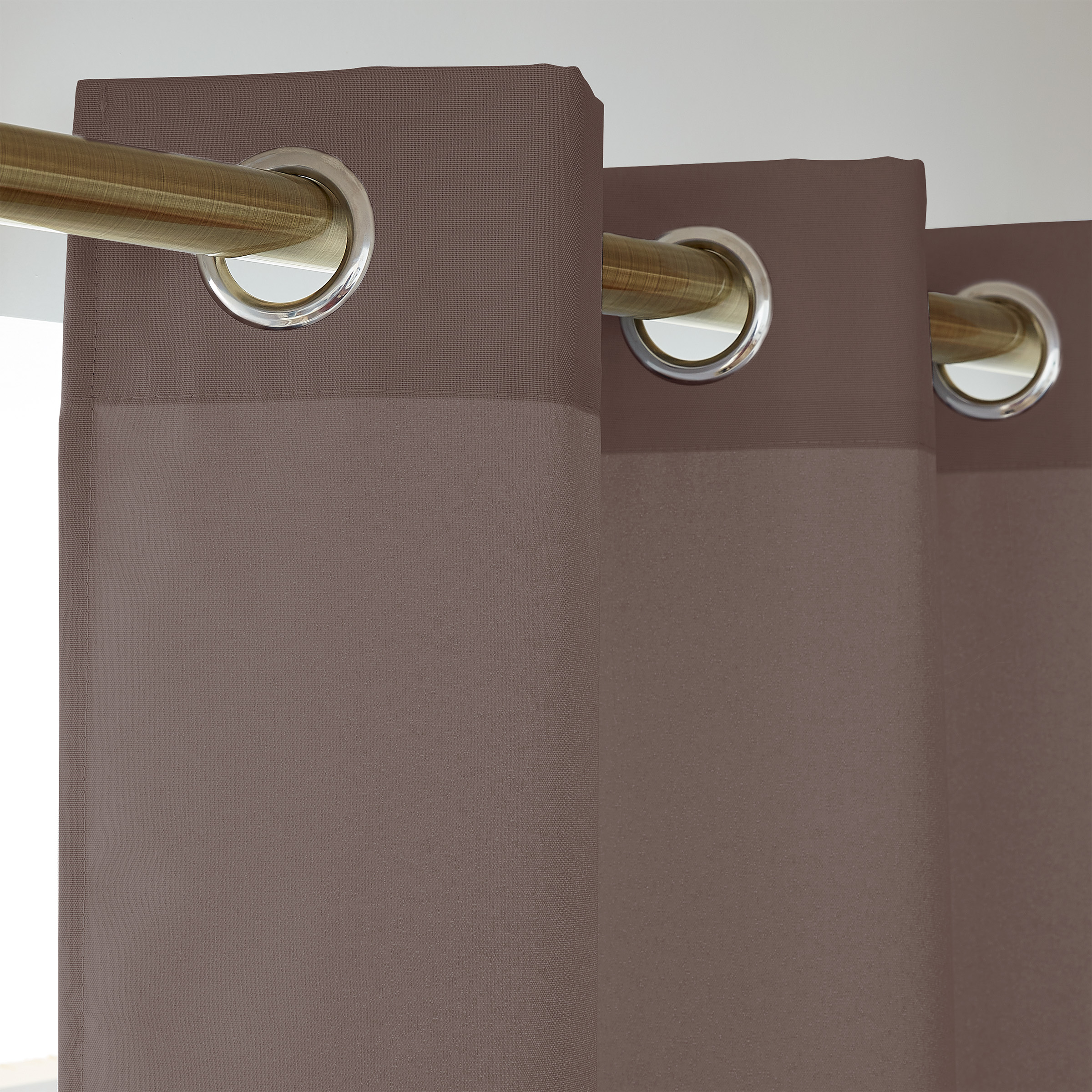 EM RIDEAU A OEILLETS 180 x 260 CM POLYESTER UNI THERMIQUE SUMMIT TAUPE