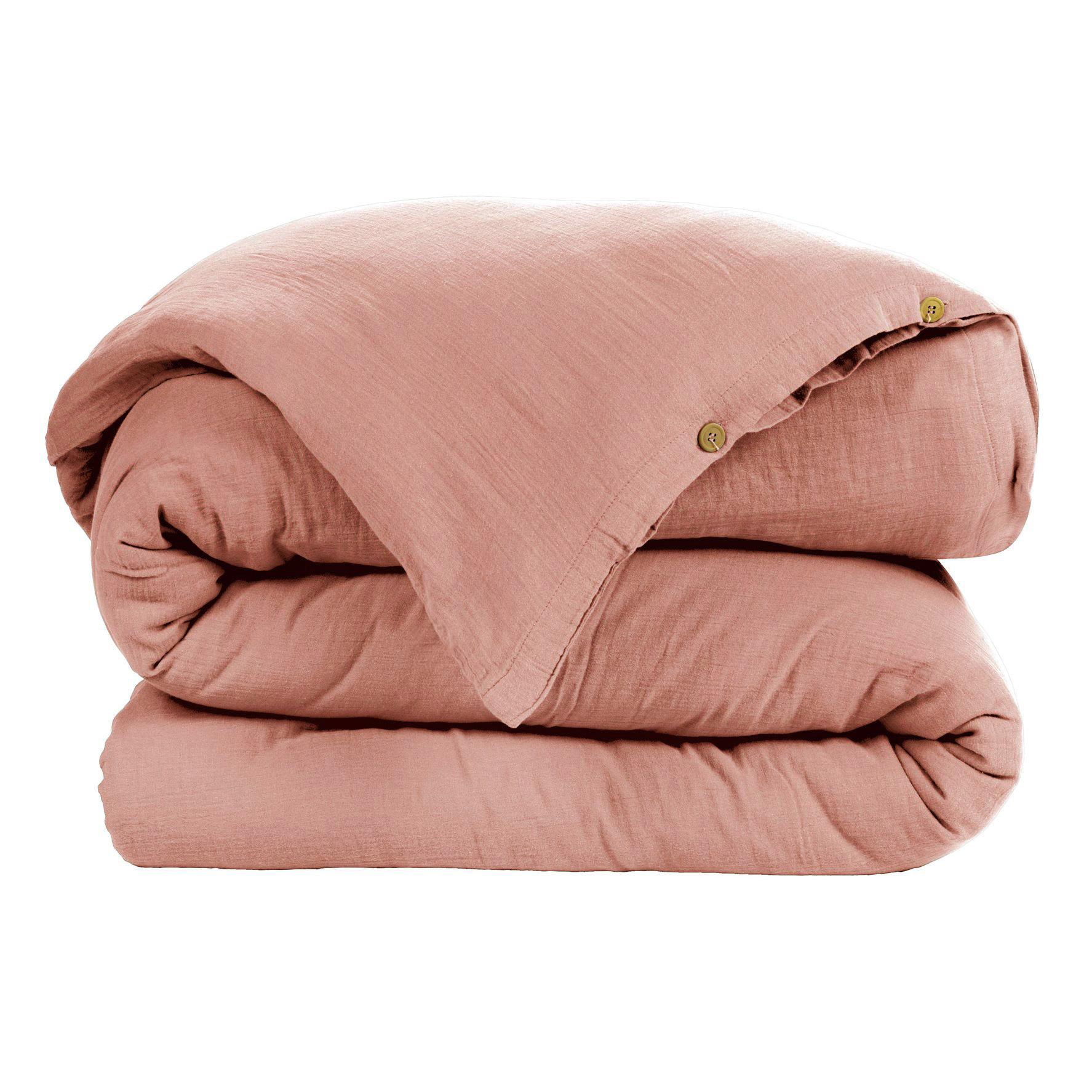 Housse de couette gaze de coton (140 cm) Gaïa Rose pêche