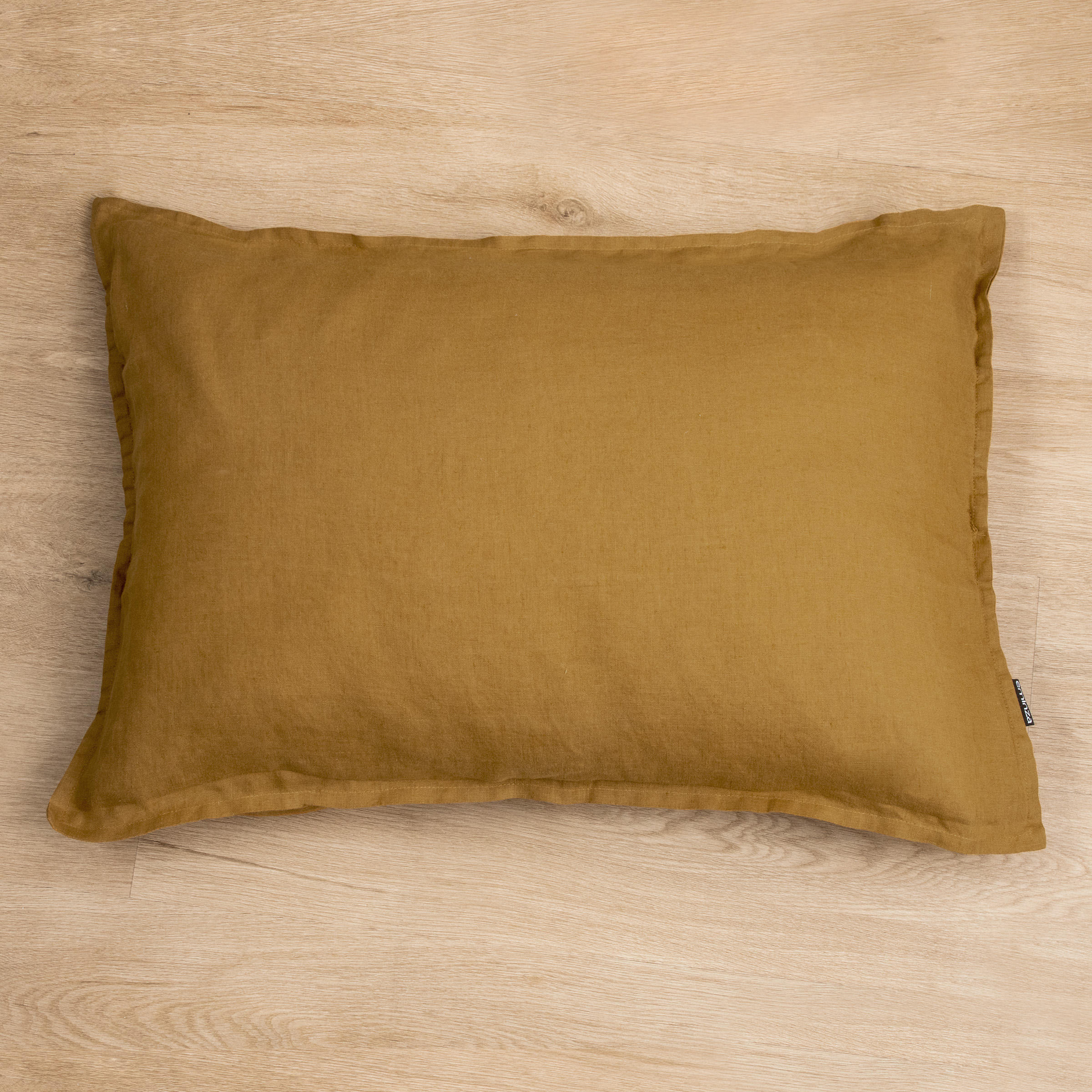 Taie d'oreiller rectangulaire lin lavé (70 cm) Louise Caramel 1