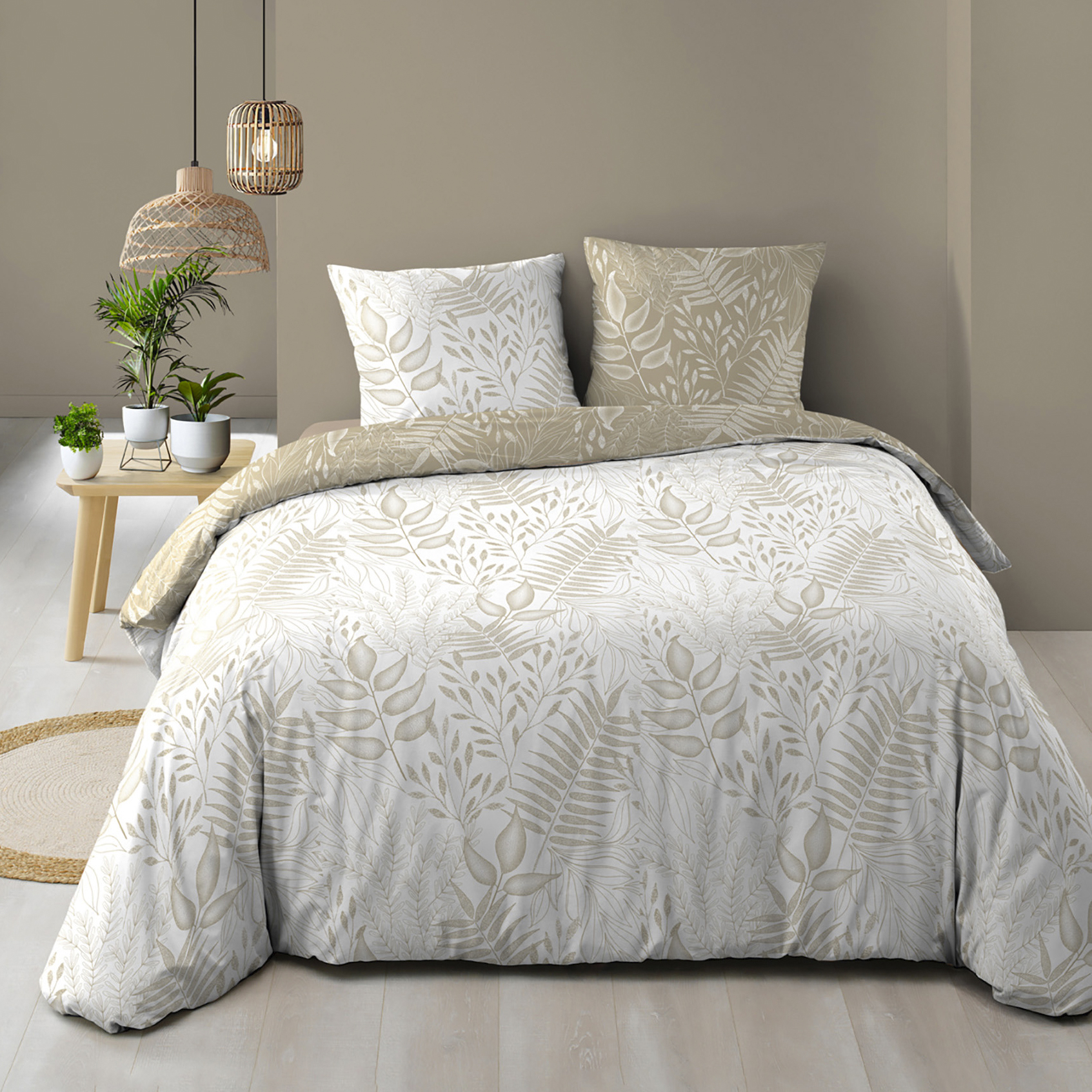 PARURE 3 P. 260 x 240 CM IMPRIME 57 FILS ALLOVER CASSIA