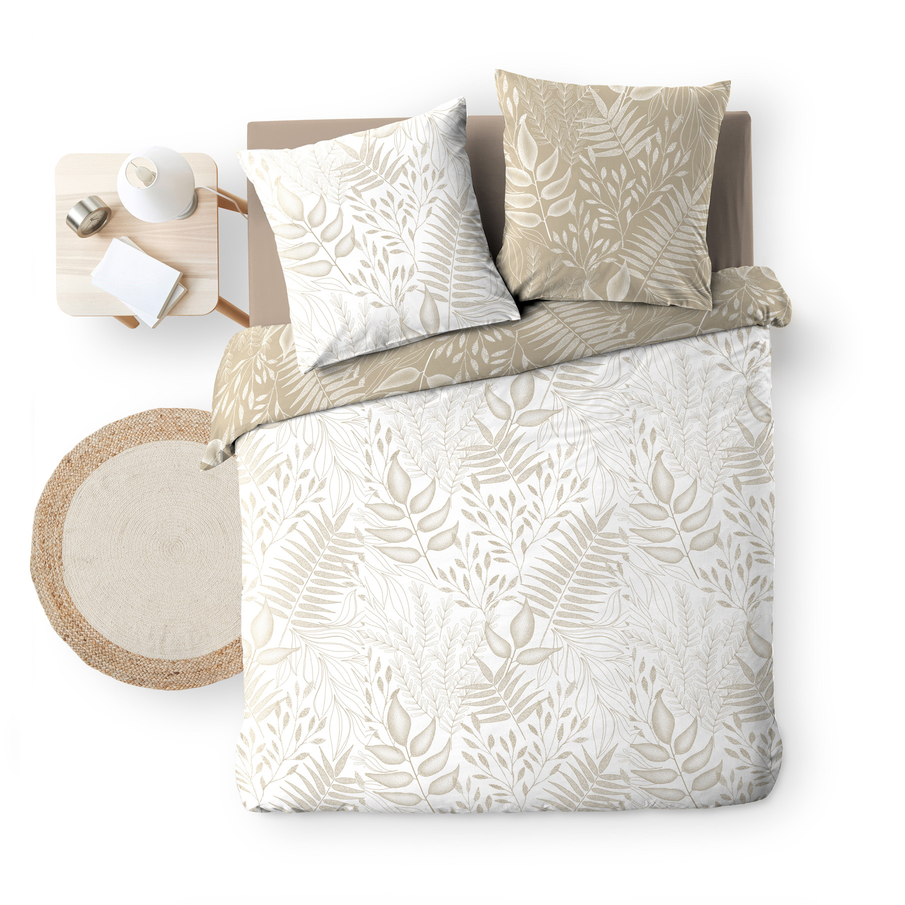 PARURE 3 P. 240 x 220 CM IMPRIME 57 FILS ALLOVER CASSIA