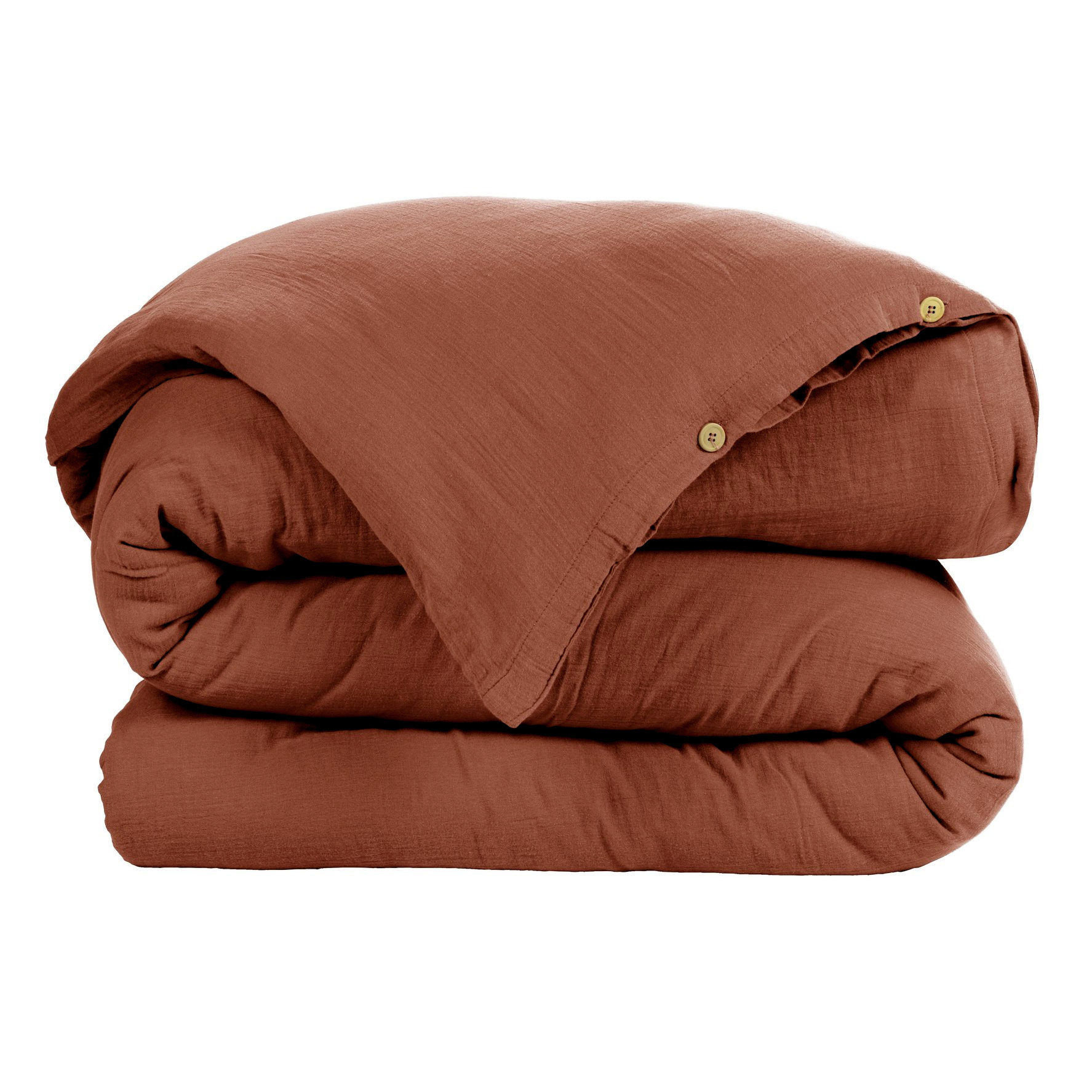 Housse de couette gaze de coton (200 cm) Gaïa Terracotta 3