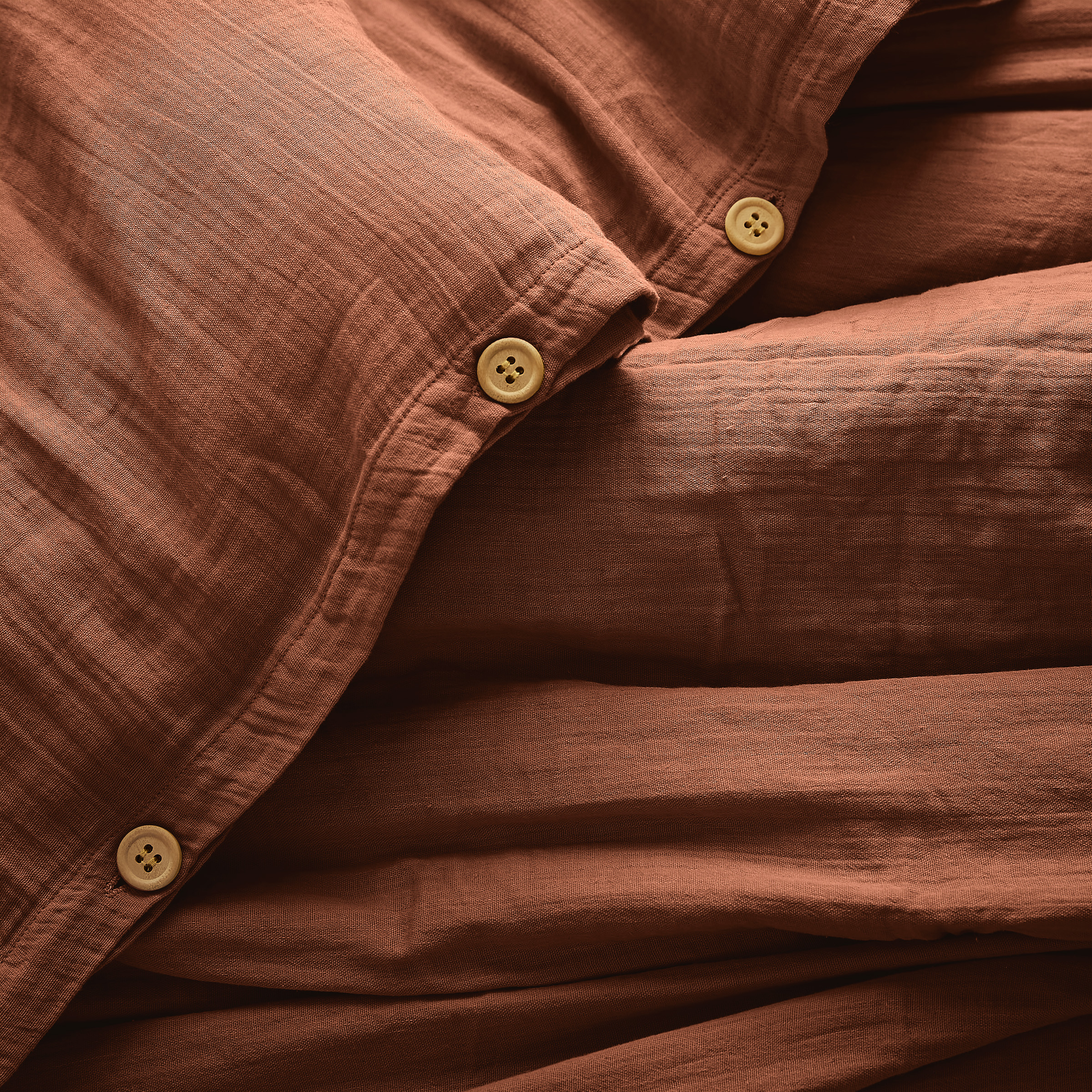 Housse de couette gaze de coton (200 cm) Gaïa Terracotta 2