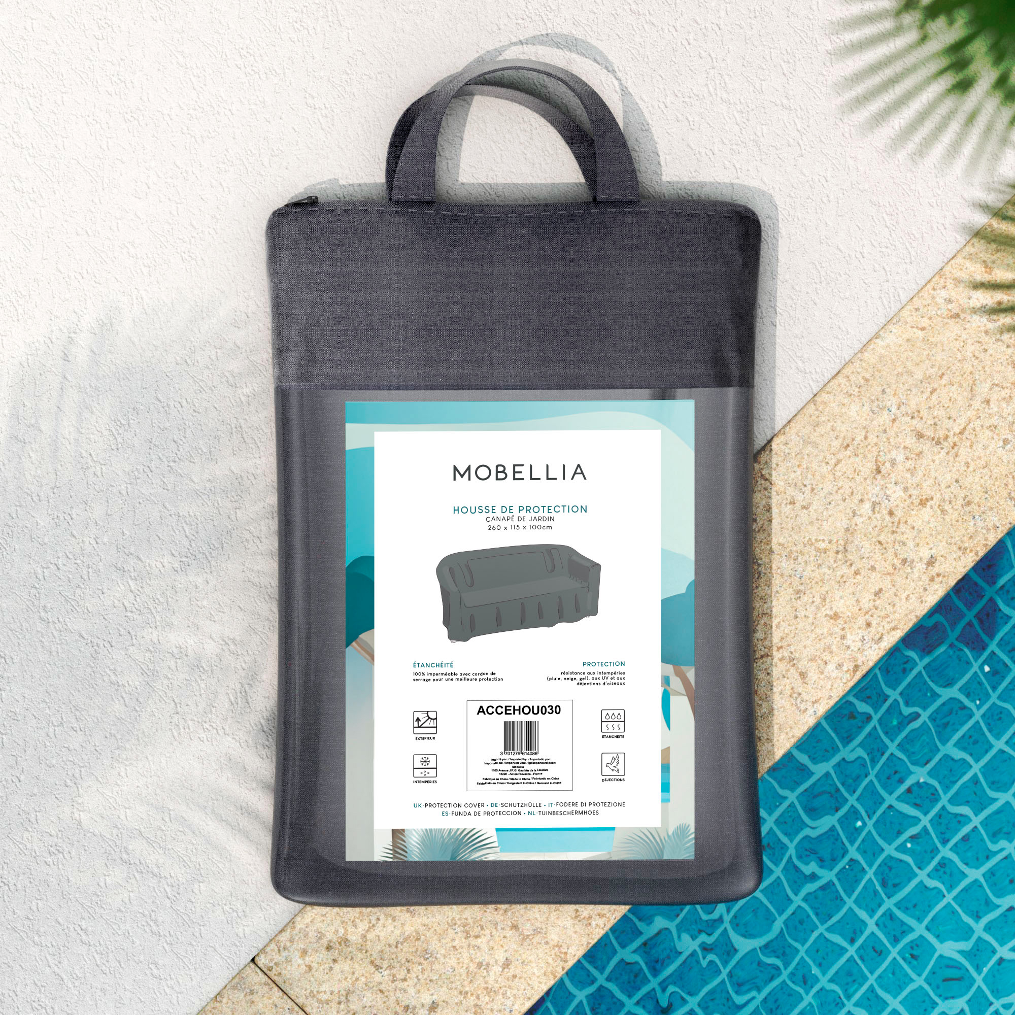 Housse de protection Imperméable pour Canapé 260 x 115 cm - Gris