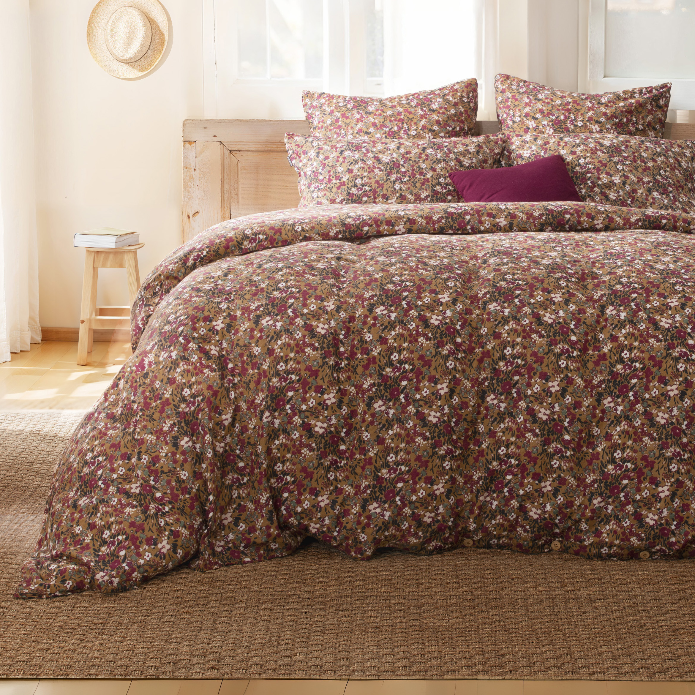 Housse de couette gaze de coton (200 cm) Constance Camel