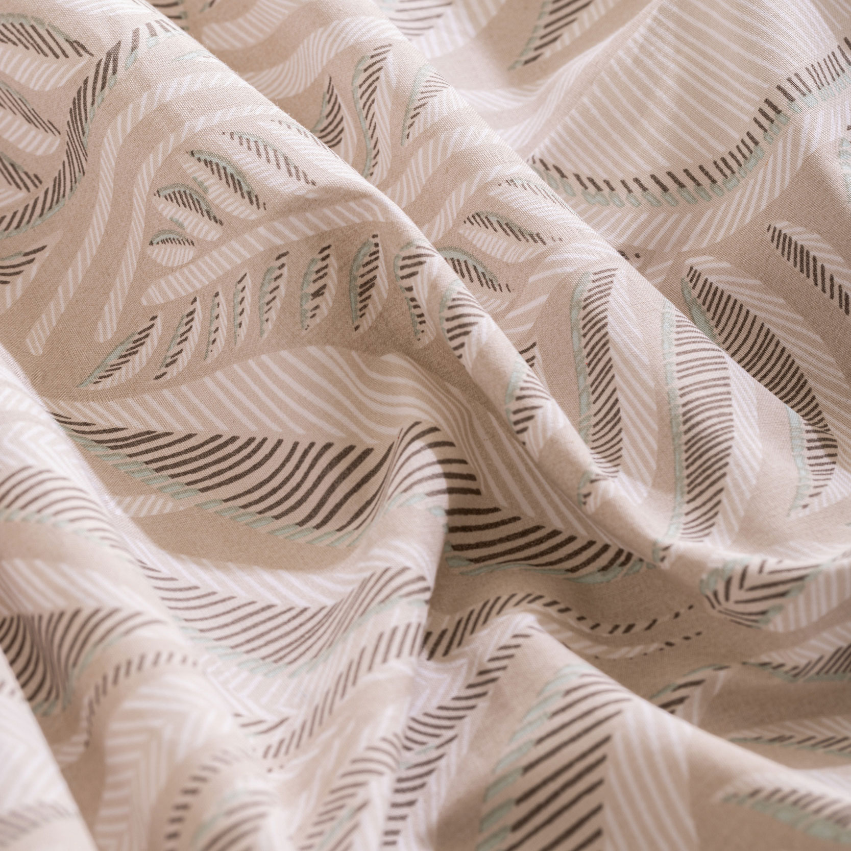 Housse de couette et deux taies coton (240 x 220 cm) Nalh Beige