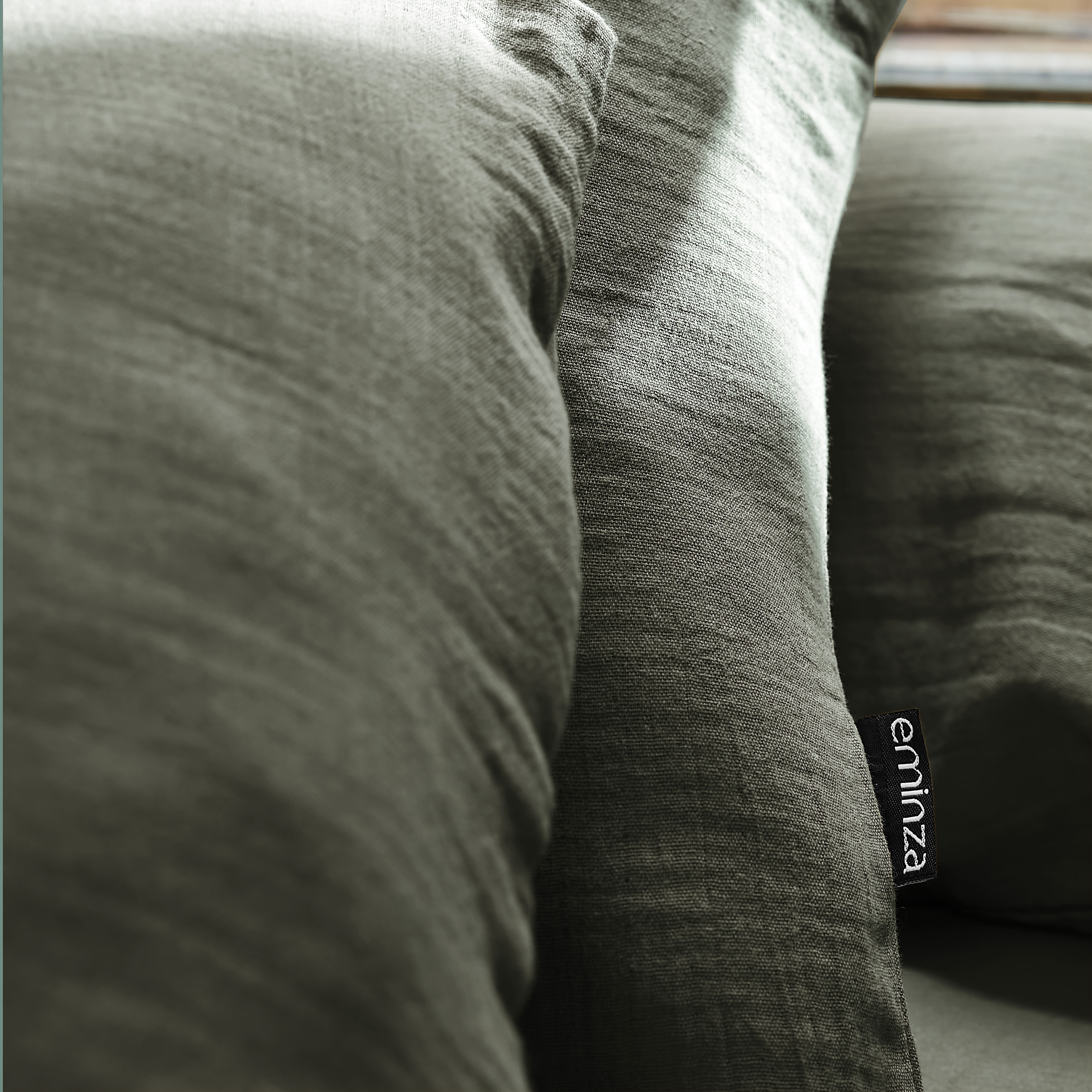 Housse de couette gaze de coton (260 cm) Gaïa Vert romarin 4