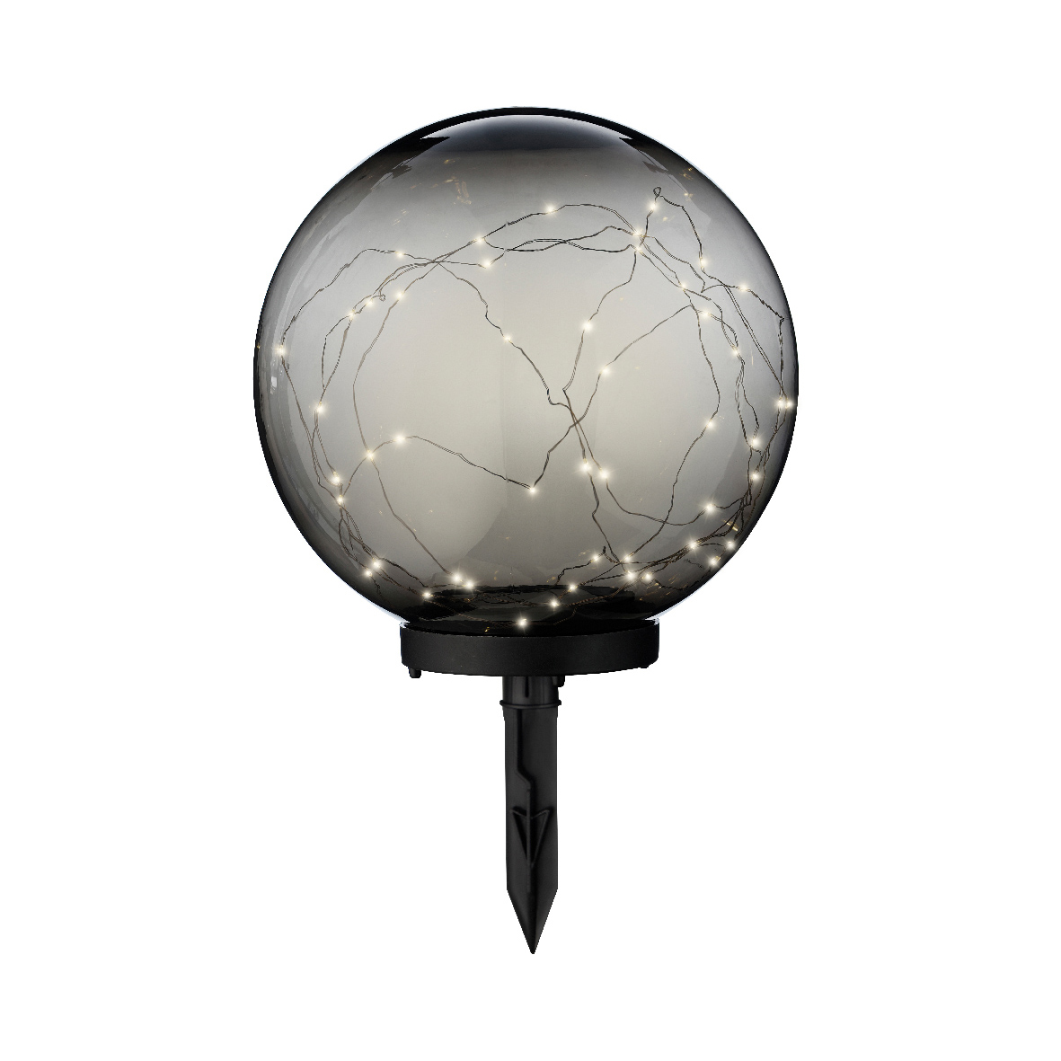 Borne de jardin solaire Crystal 50 LED - Noir