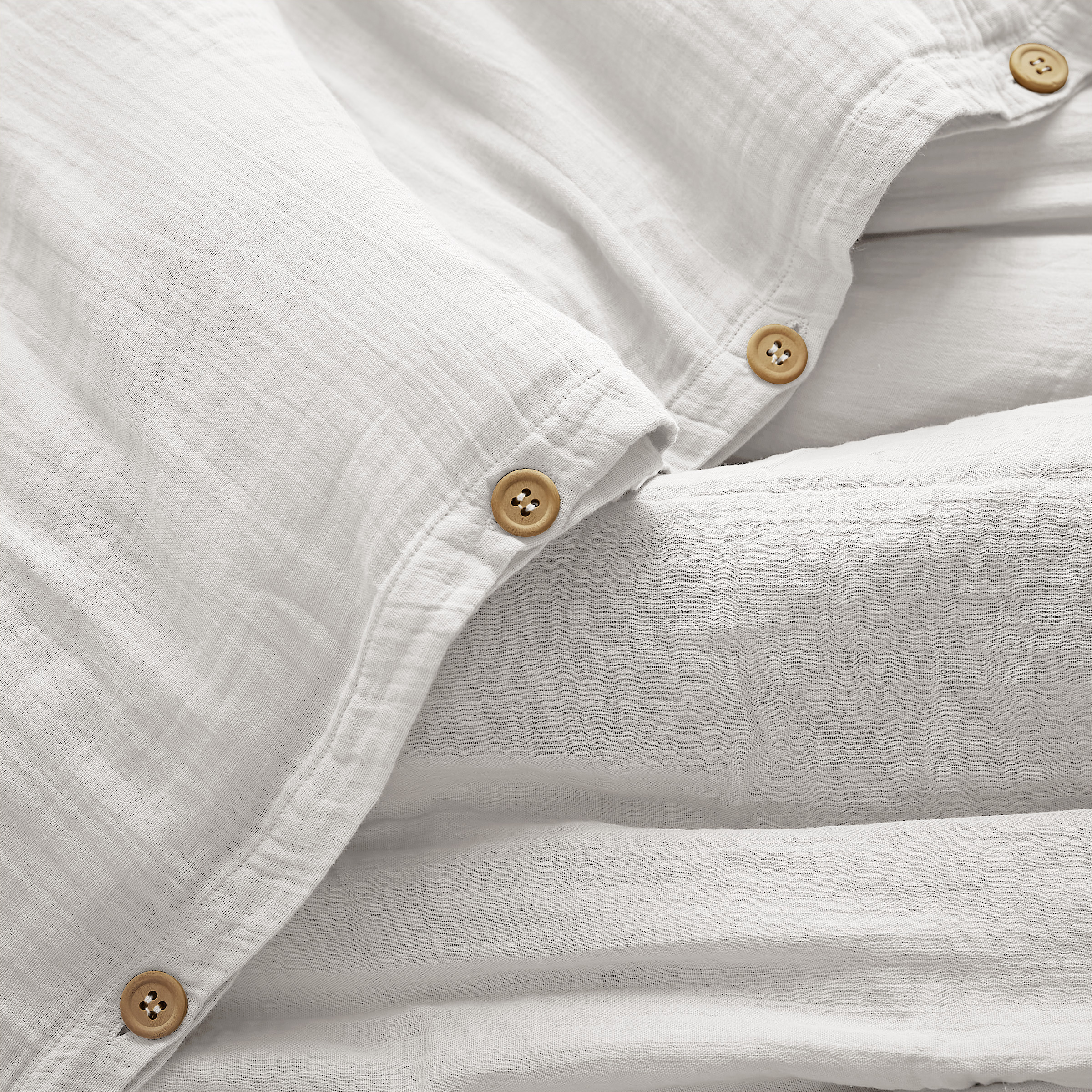 Housse de couette gaze de coton (200 cm) Gaïa Blanc chantilly 2