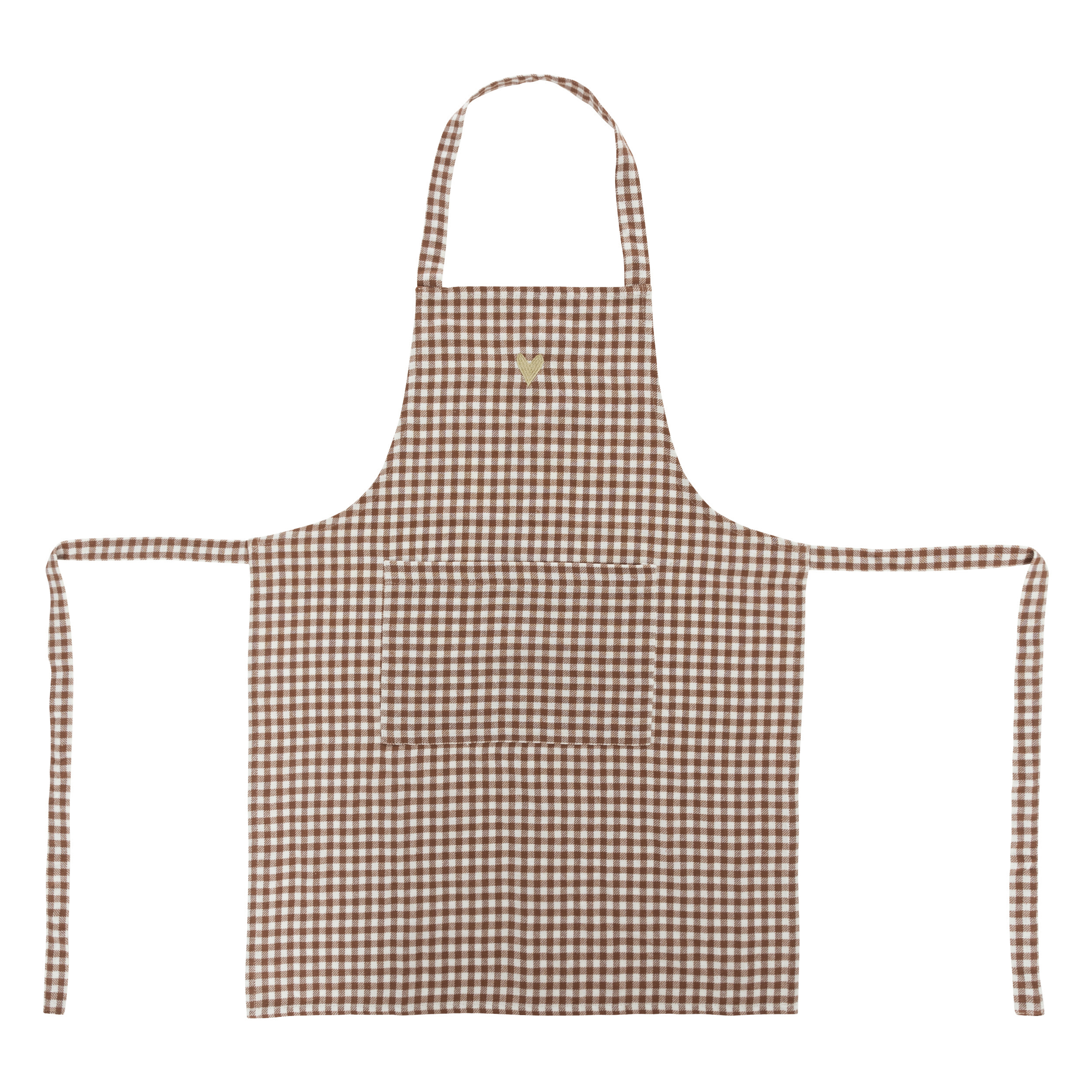 TABLIER 1P VICHY FLO 60X80 L, 60 x P, 0,2 x H, 80 cm Marron Tonka